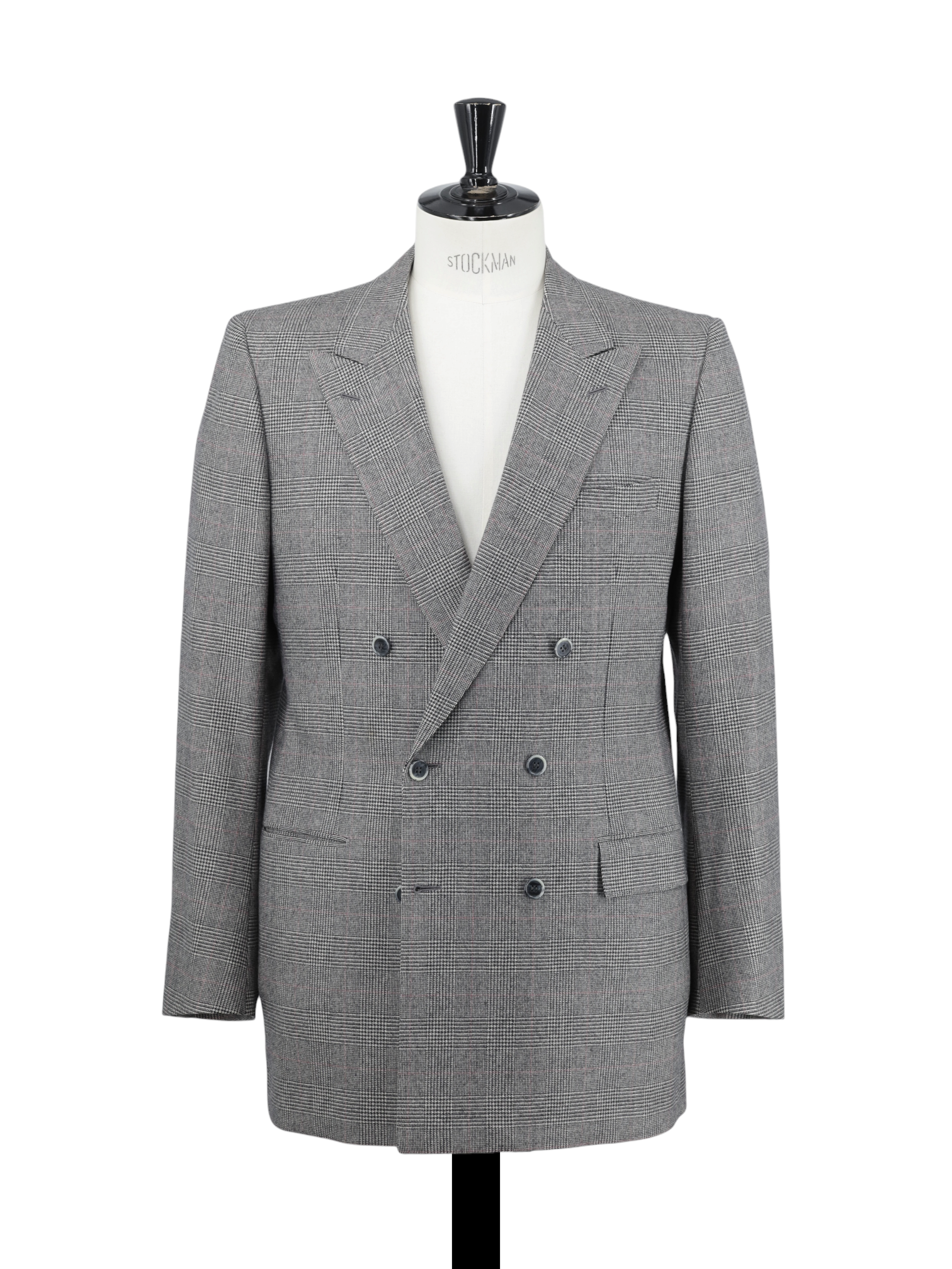 Brioni Grey & Red Double Breasted Prince of Wales Roman-Style Suit