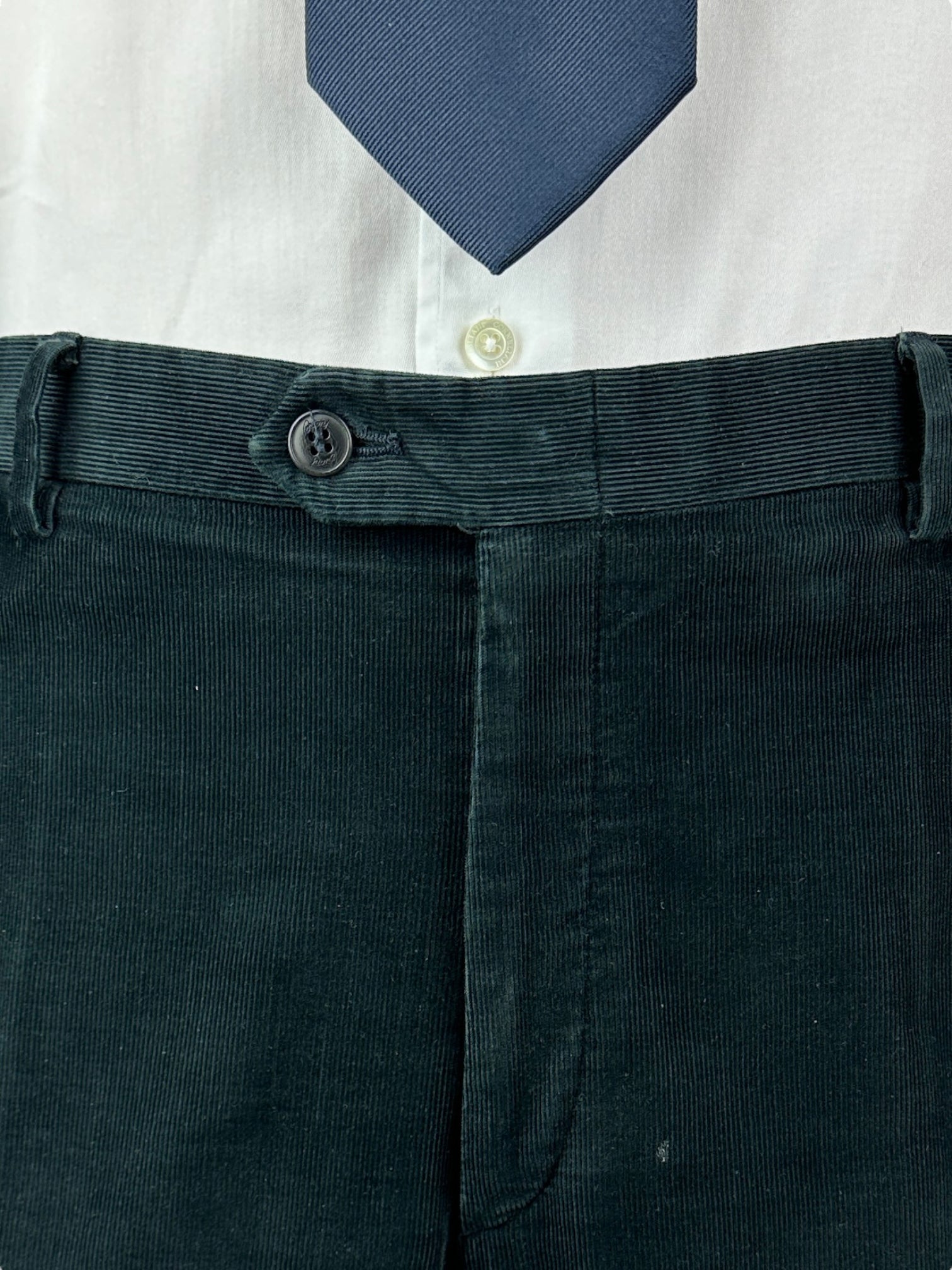 Brioni Black Needlecord Corduroy Cotton Trousers