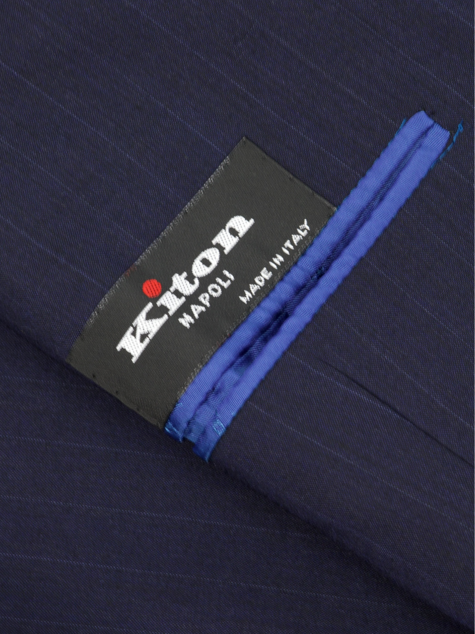 Kiton Navy 14-Micron Natural Stretch Pinstripe Suit