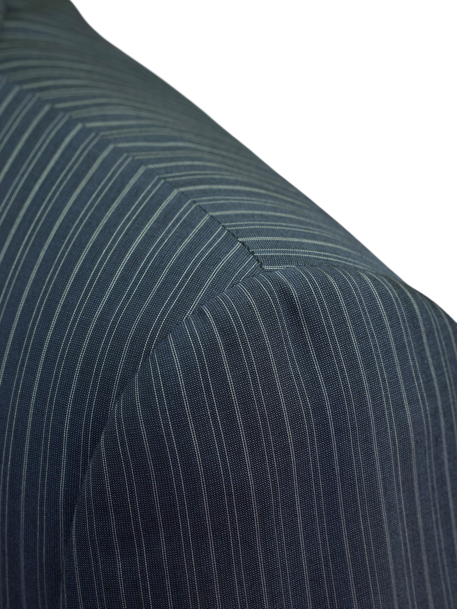 Corneliani Steel Blue Silk & Wool Multi-Pinstripe Suit