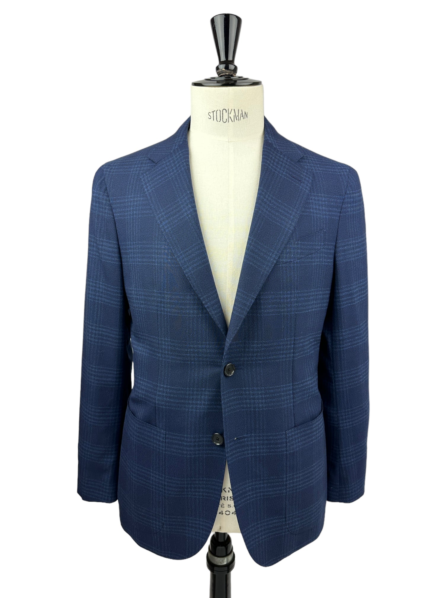 Caruso Blue Glenplaid Super 180 s Tosca Jacket