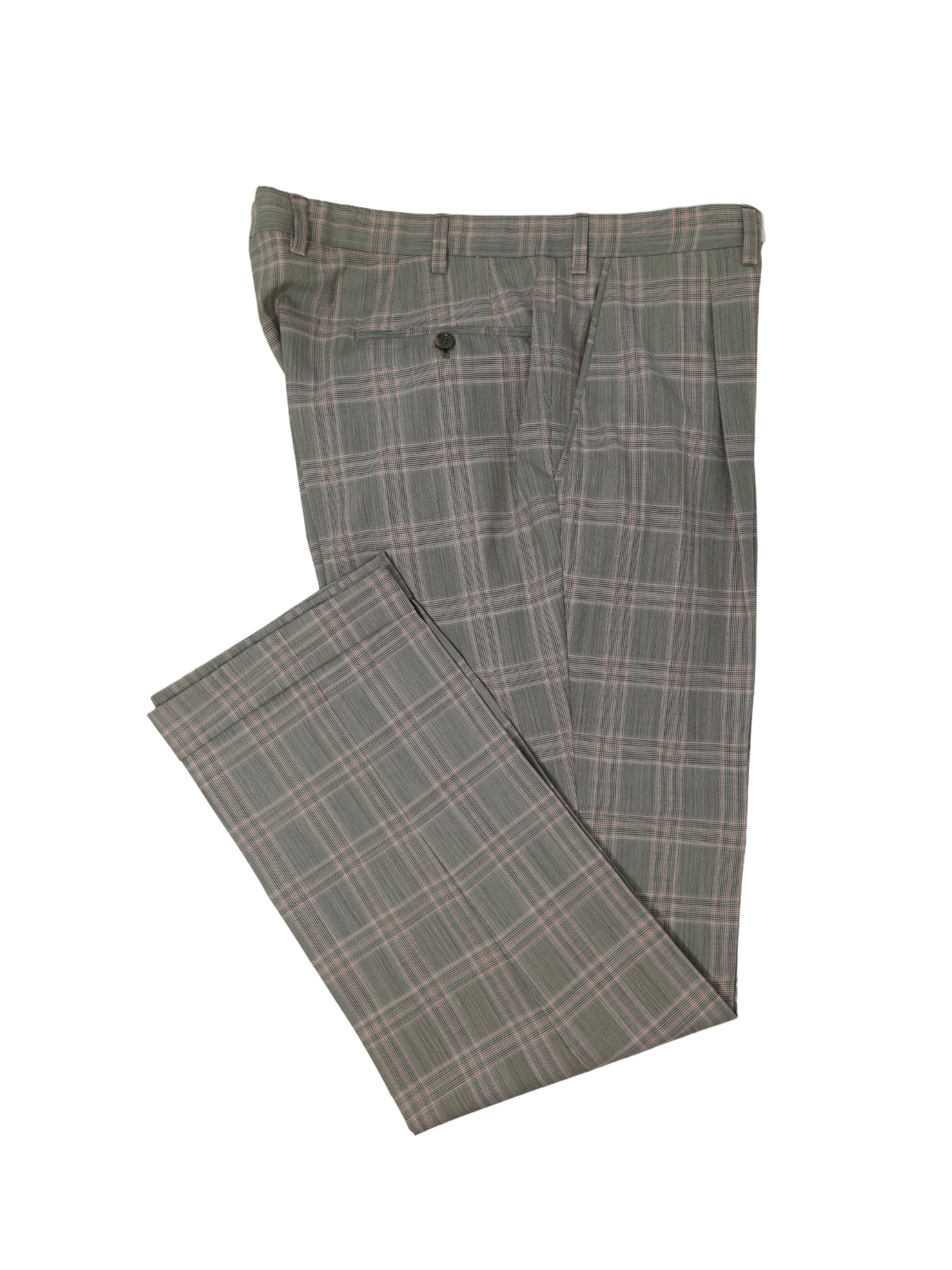 Brioni Light Grey and Pink Super 150's Glenplaid Suit