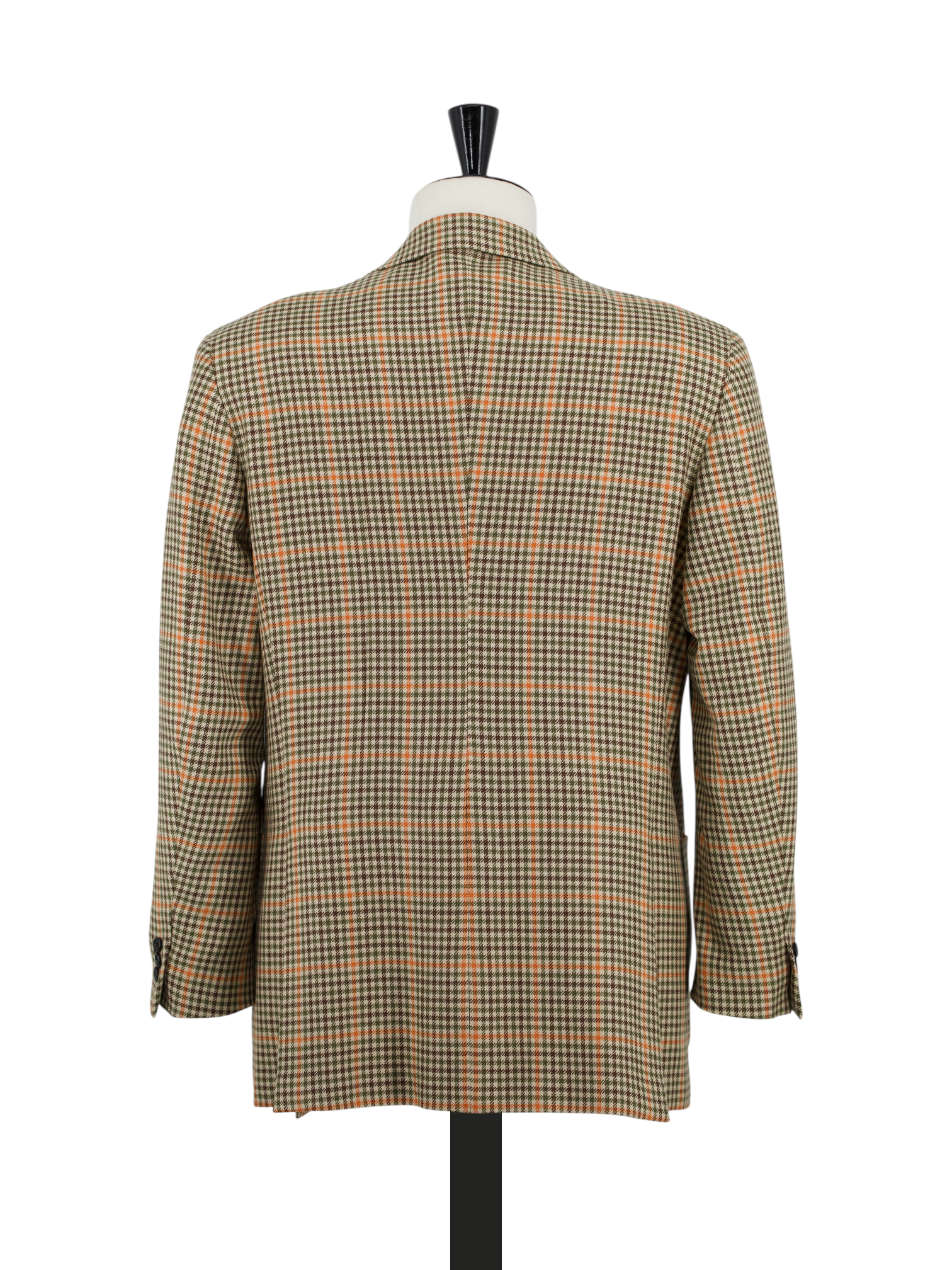 Brioni Brown & Orange Lambswool Windowpane Nomentano Jacket