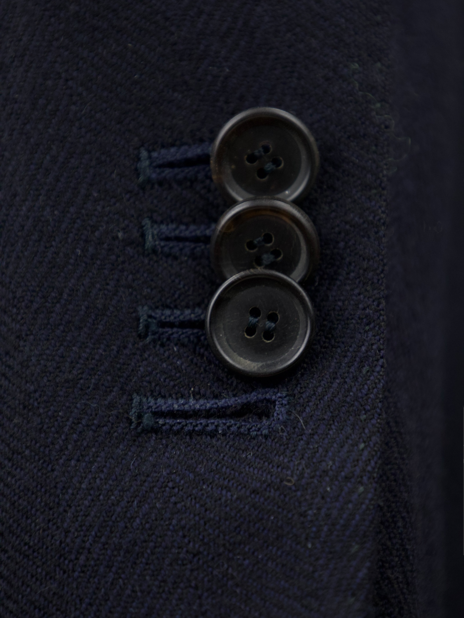 Cesare Attolini Black Wool, Camel & Cashmere Herringbone Jacket