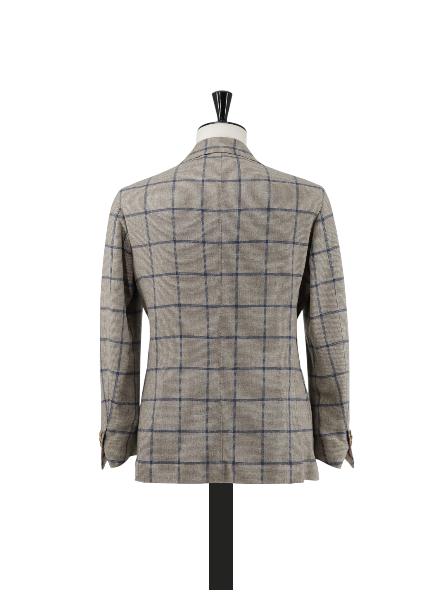 Stile Latino Light Brown & Blue Wool & Cashmere Windowpane Jacket