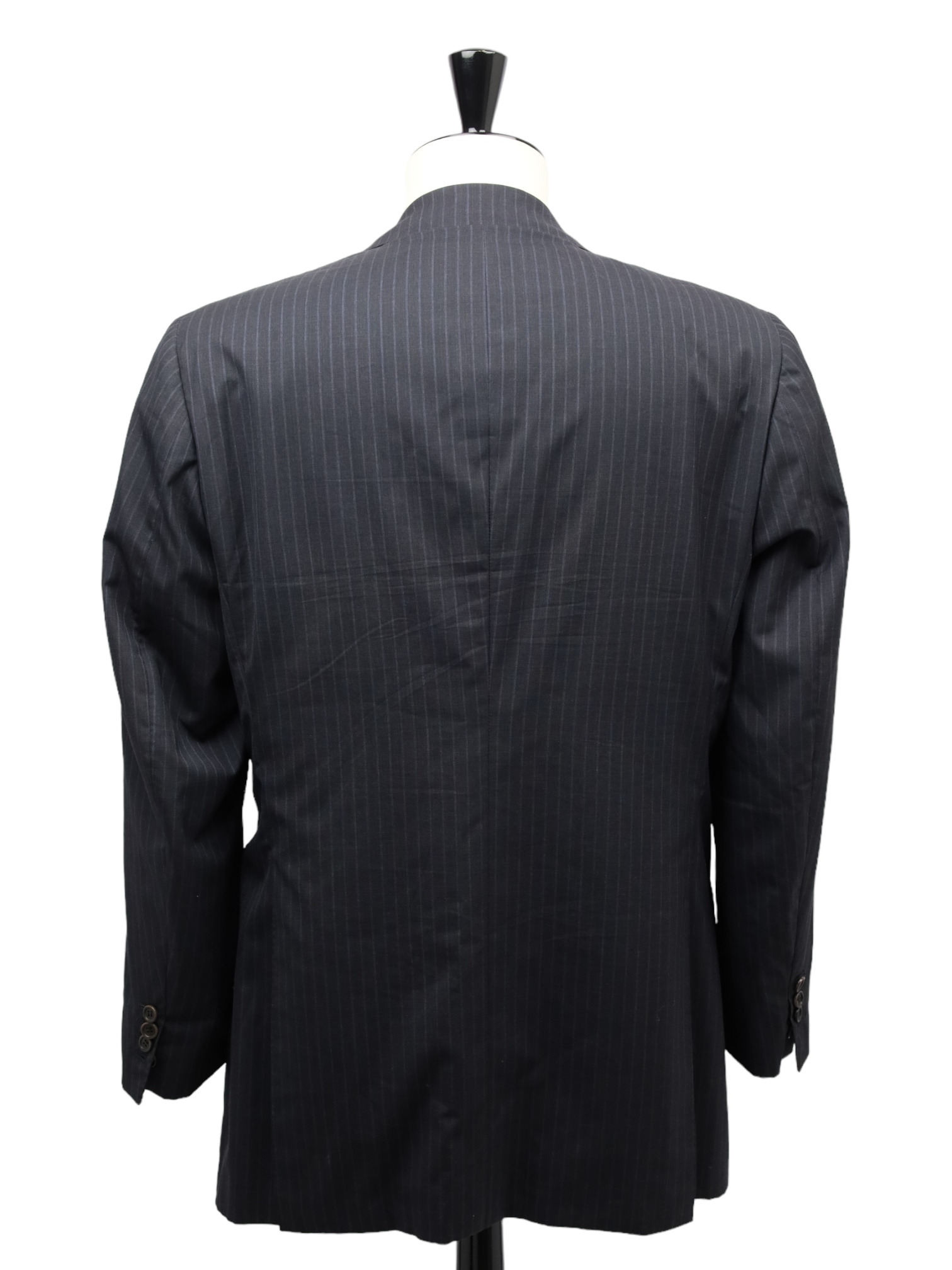 Kiton Dark Grey Super 180's "Blanc Blu" Pinstripe Suit