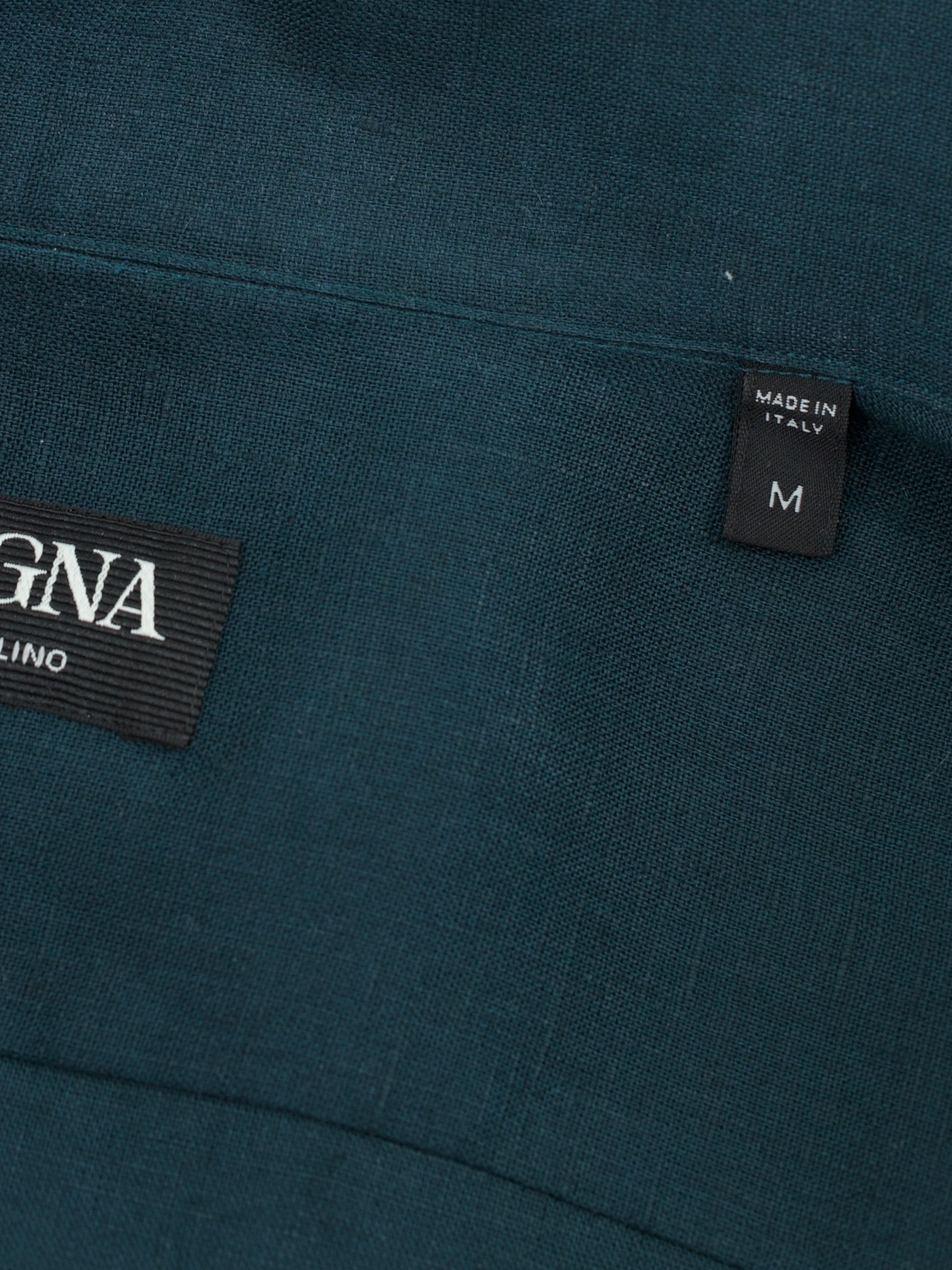 Ermenegildo Zegna Dark Teal Oasi-Linen Regular-Fit Shirt