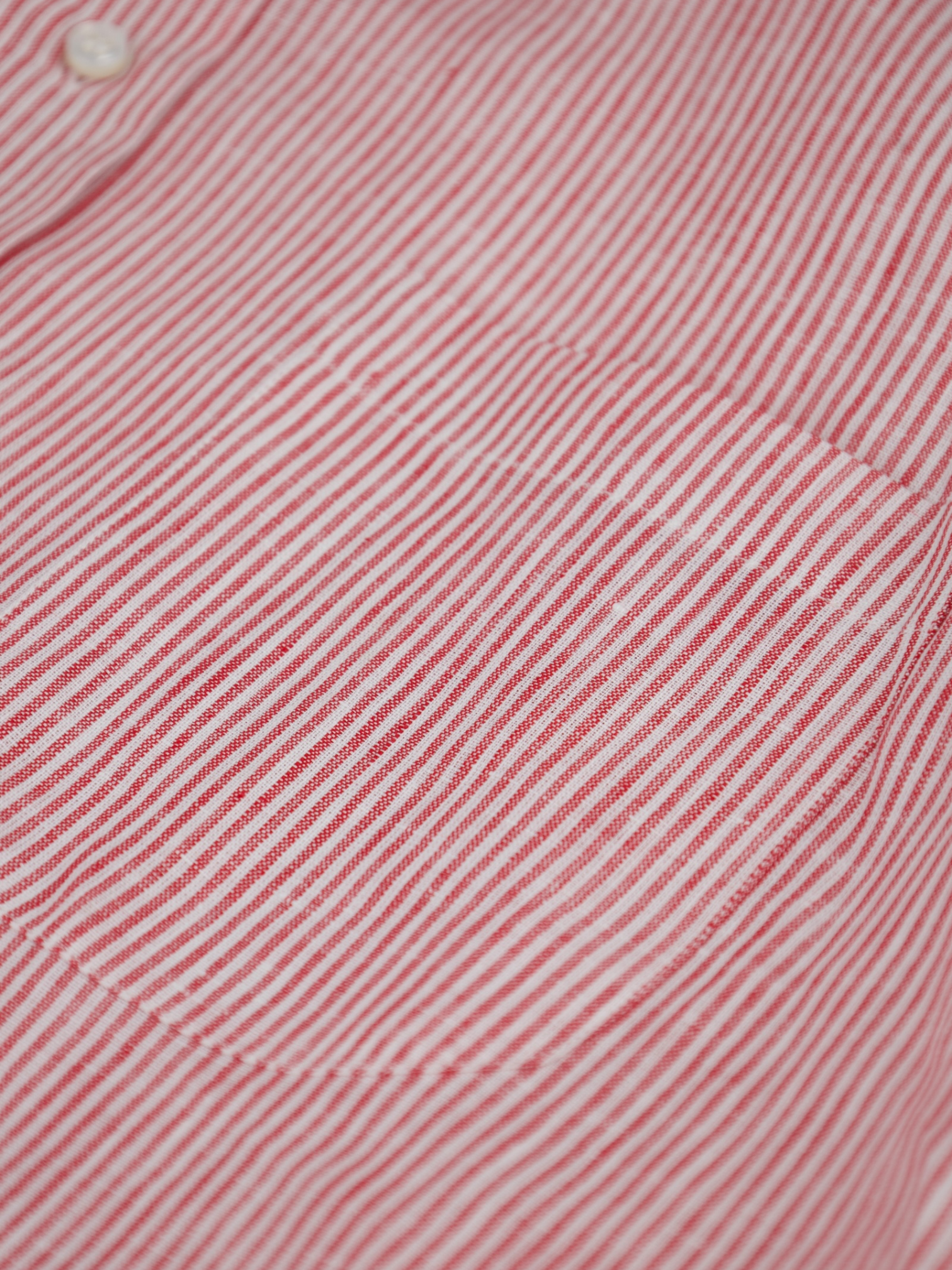 Loro Piana Red Pinstripe Button-Down Linen Shirt