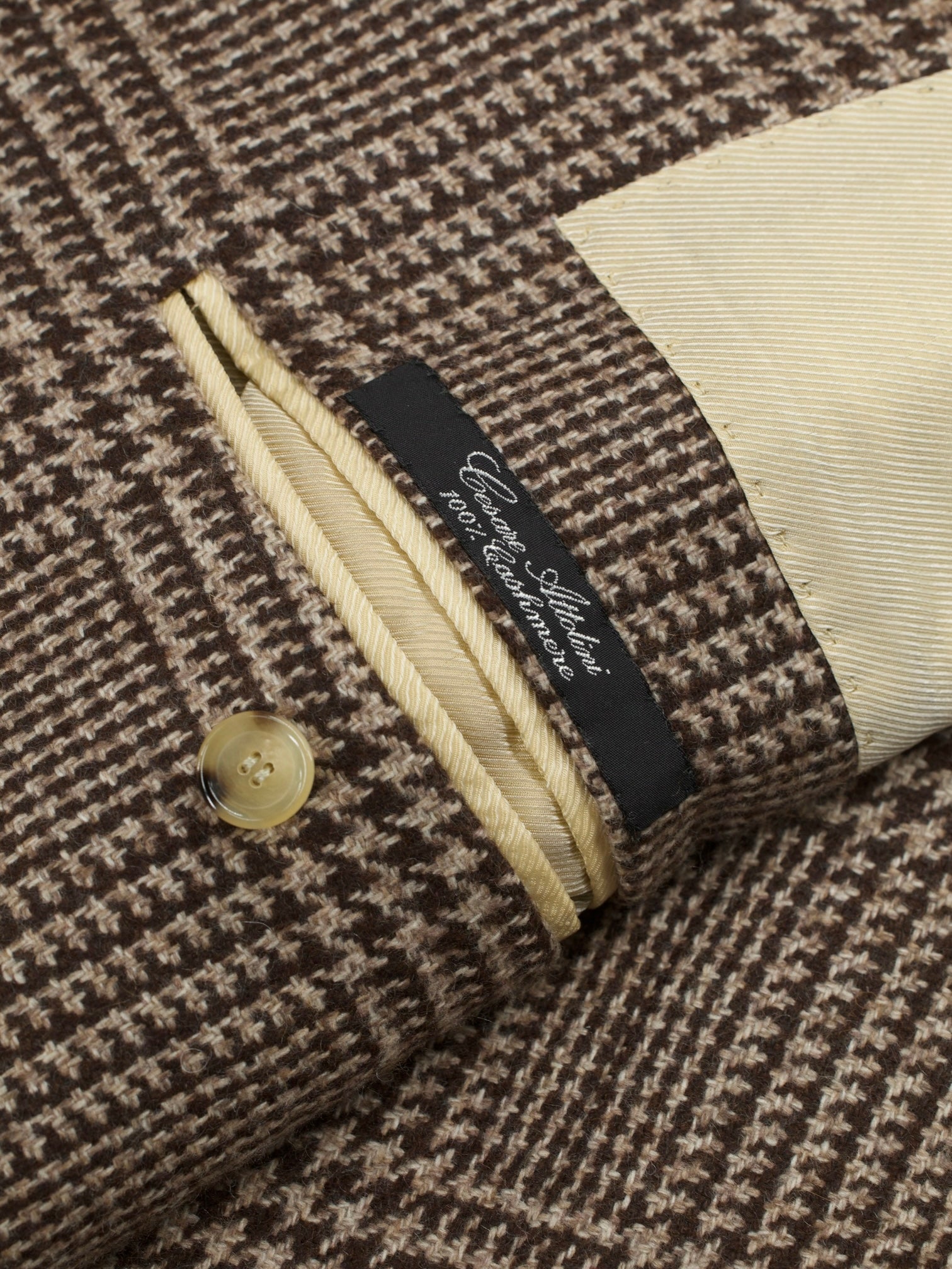 Cesare Attolini Brown Pure Plushy-Cashmere Prince of Wales Jacket