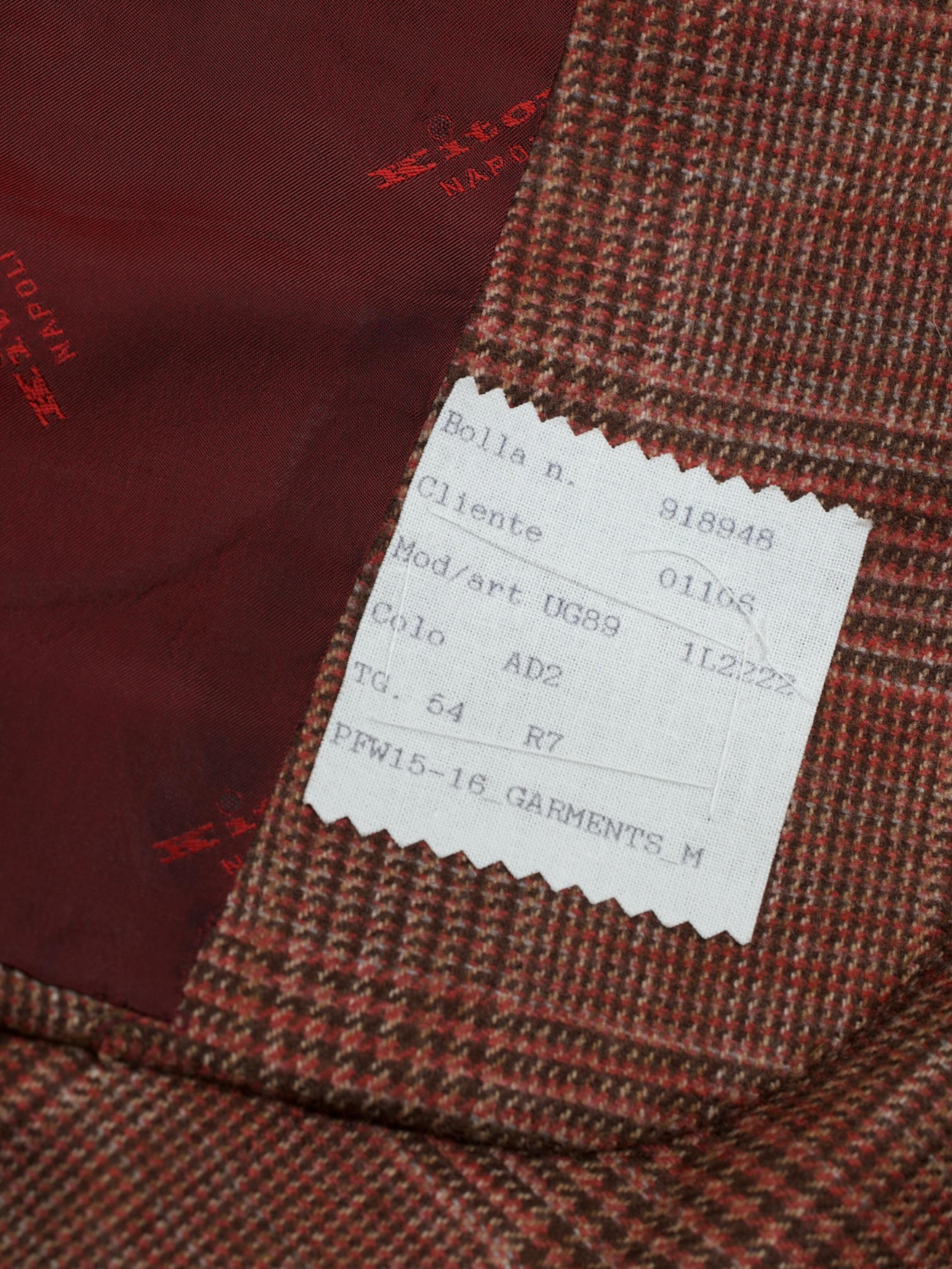 Kiton Burnt Orange Pure Cashmere Prince of Wales Jacket