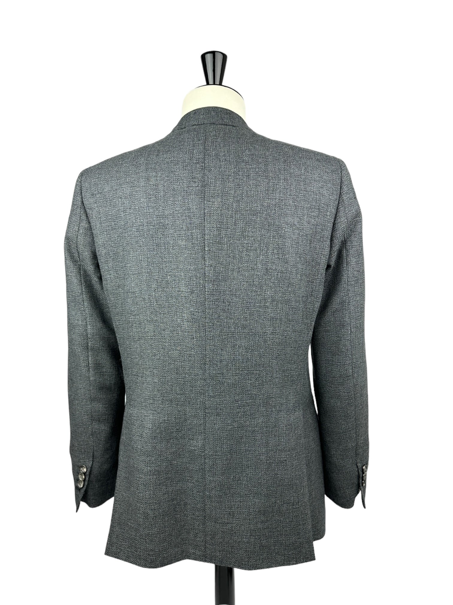 Brioni Grey Basket Weave Wool & Silk Jacket
