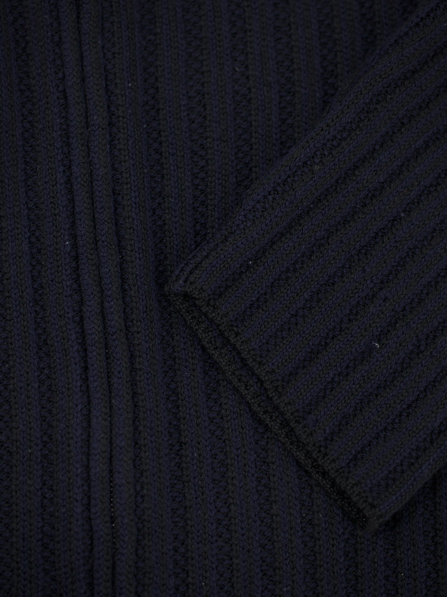 Ermenegildo Zegna Navy "Soft" Full-Zip Wool Rib-Knit Sweater