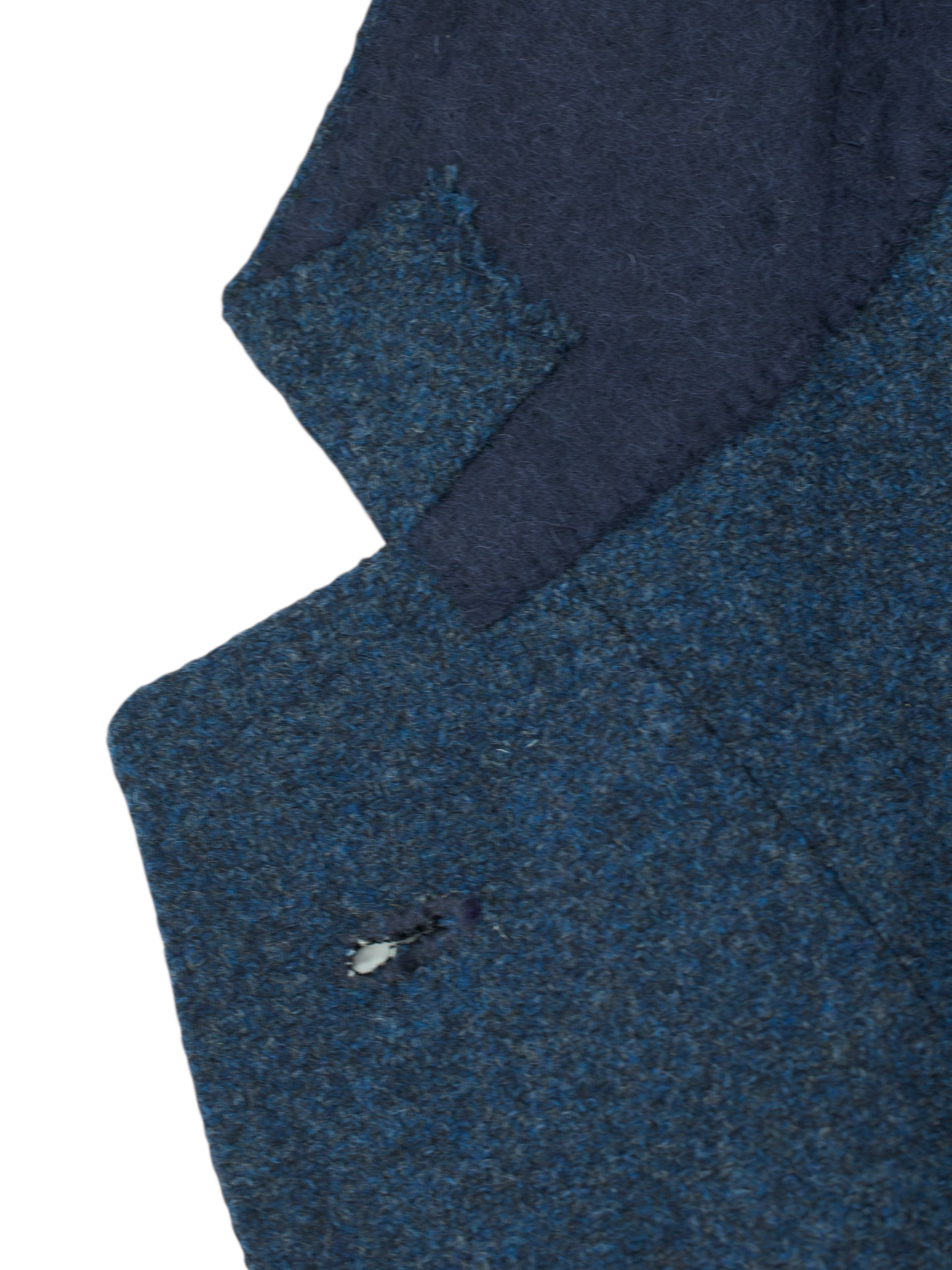Orazio Luciano Dark Blue Plushy Wool & Cashmere Herringbone Jacket