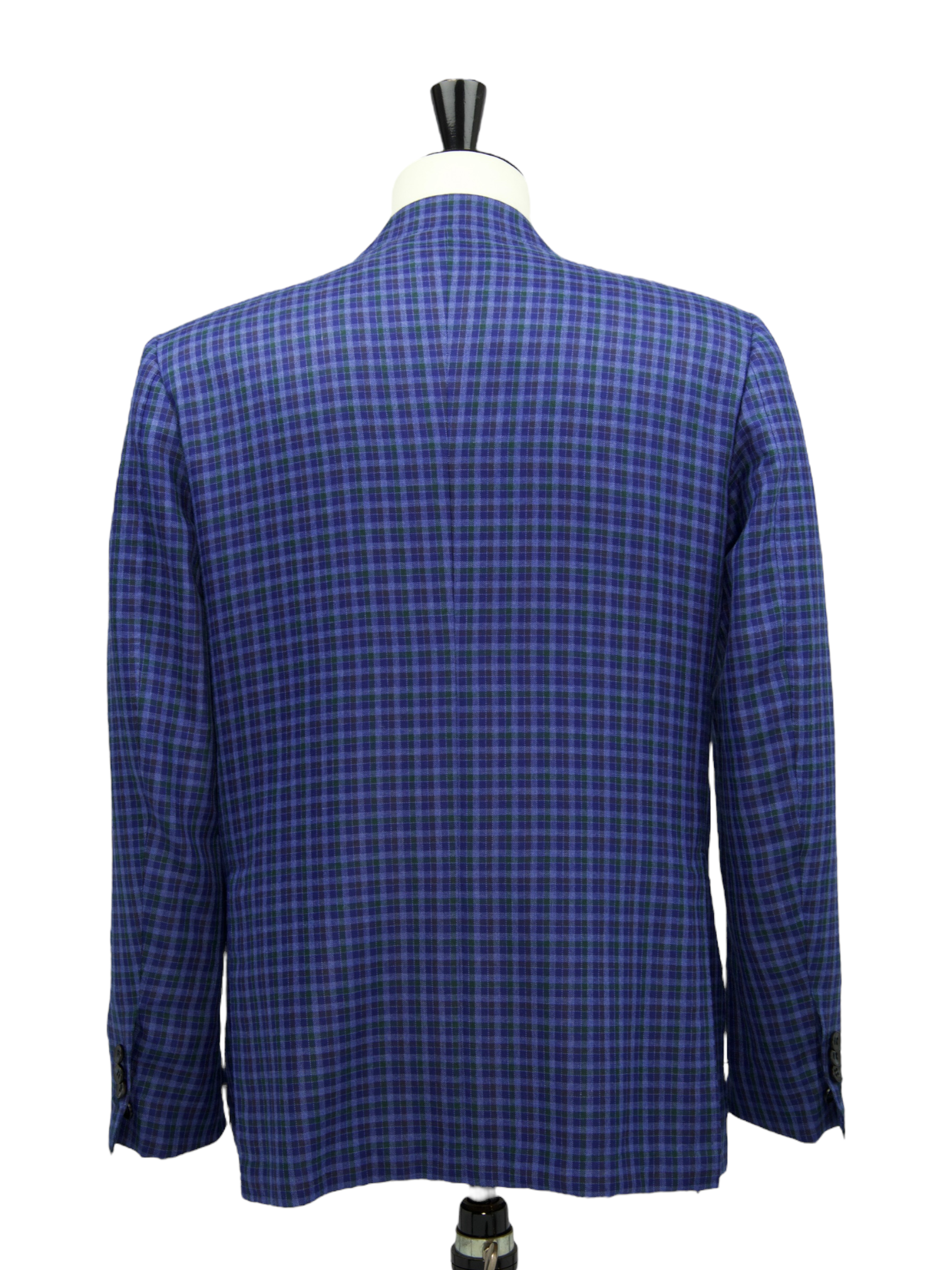 Kiton Royal Blue Cashmere & Silk Gingham ‘Lasa’ Jacket