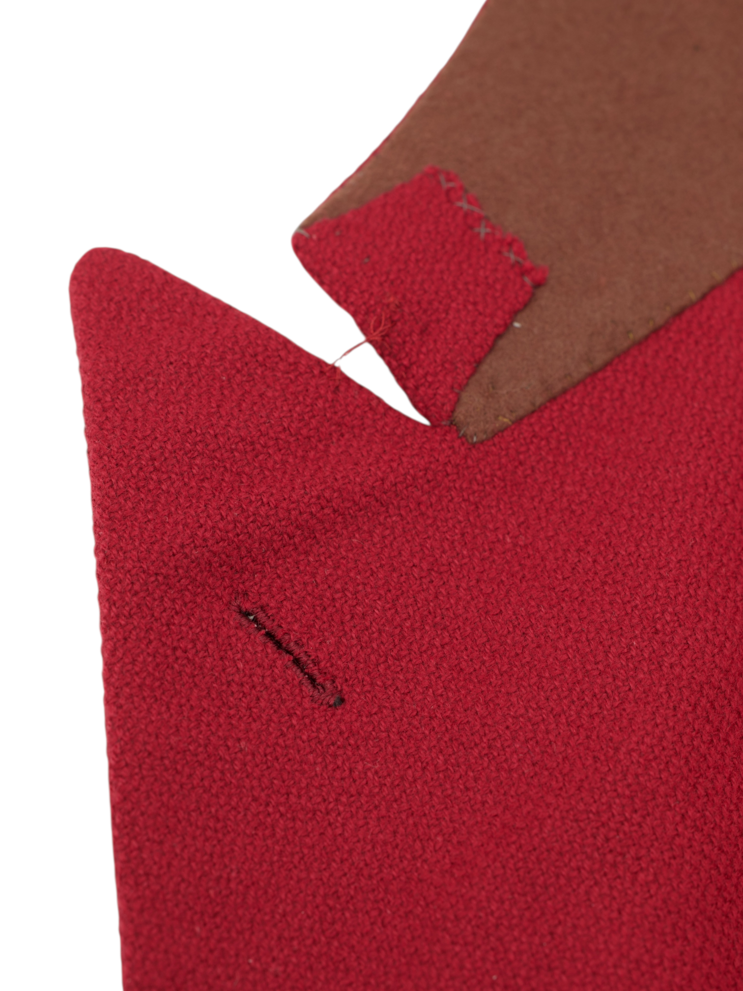 Kiton Cherry Red Pure-Cashmere Double Breasted Micro-Structure Jacket