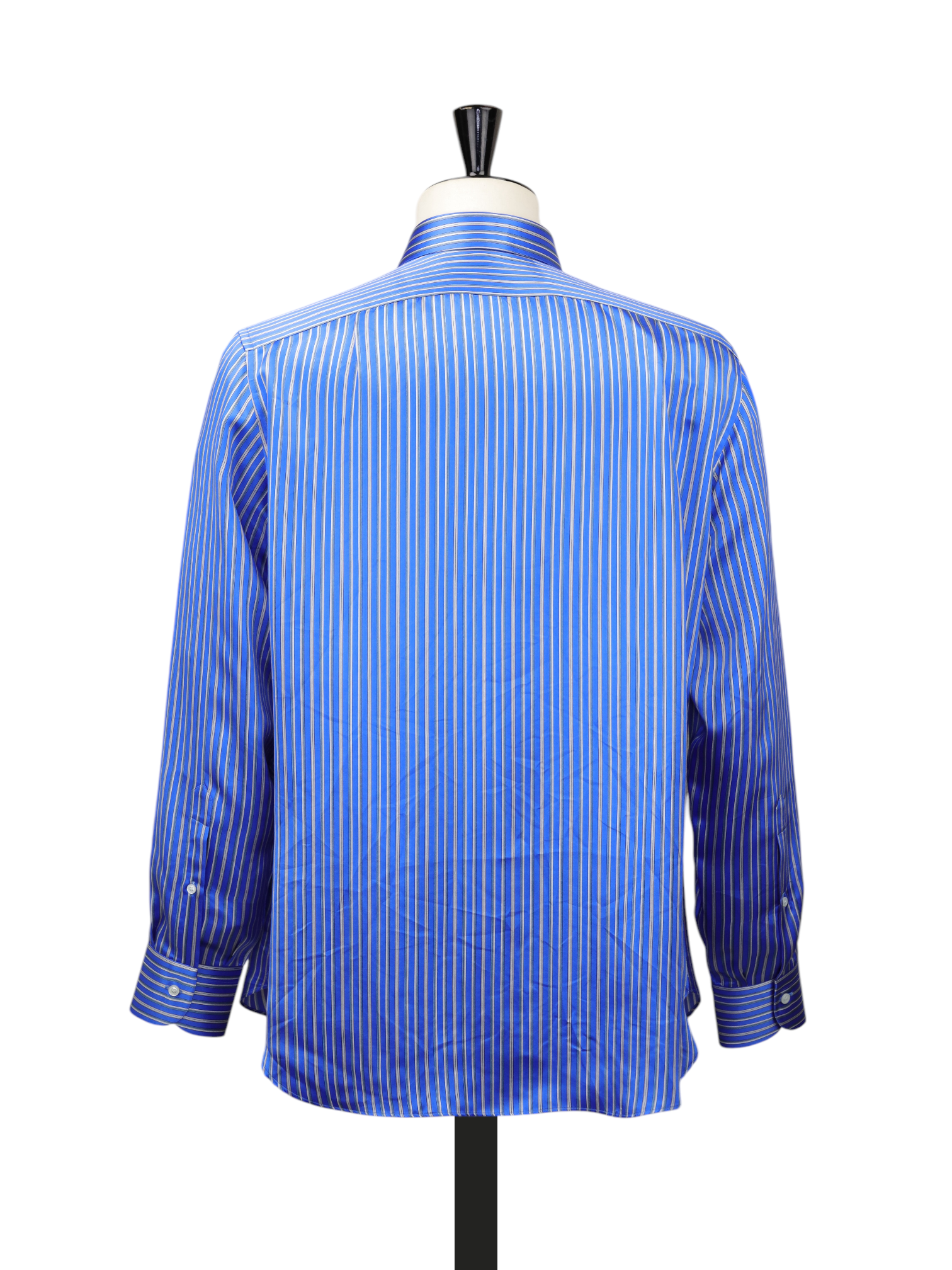 Fray Azure Blue Pure Silk Striped Summer Shirt