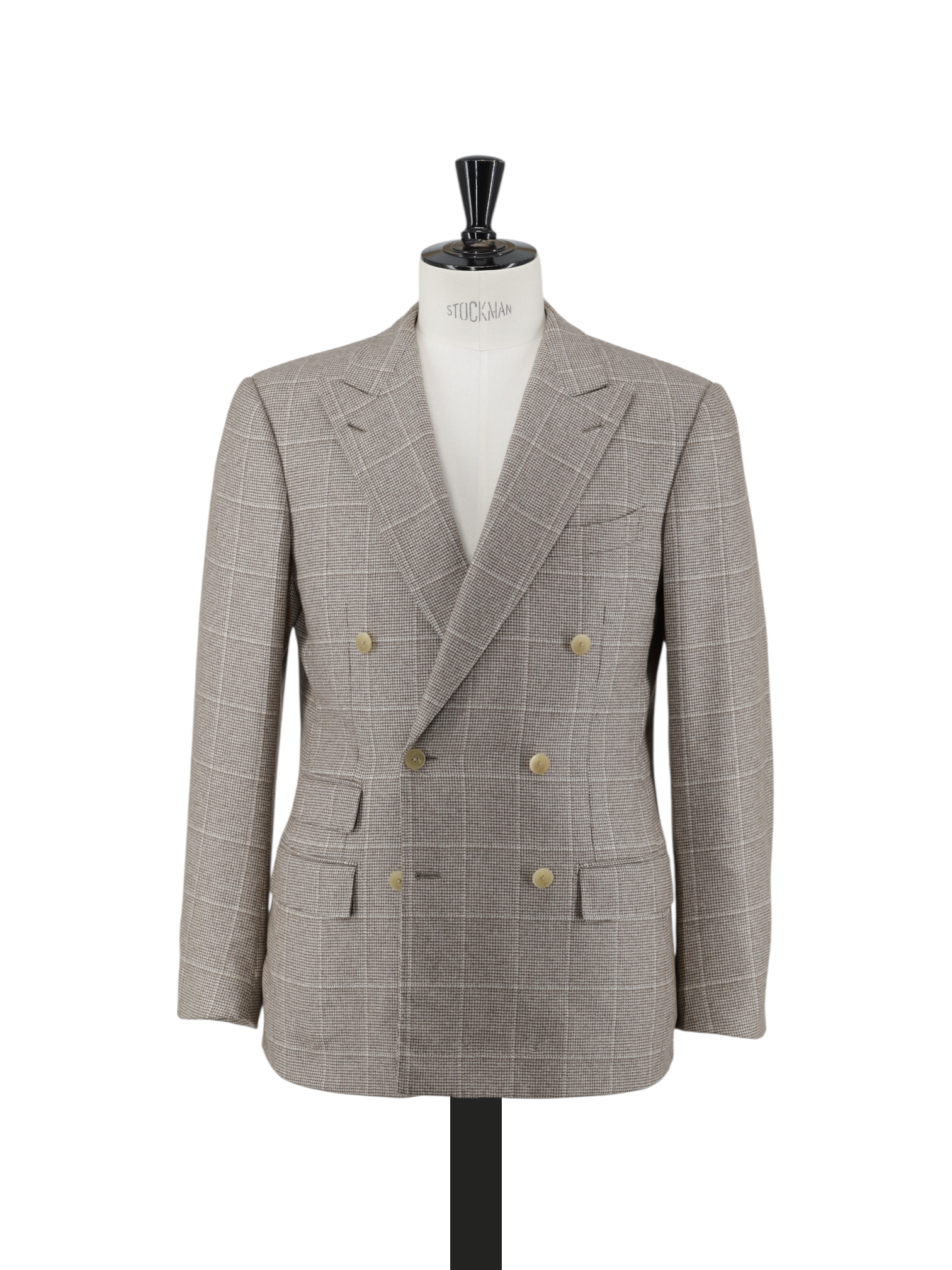 Ermenegildo Zegna Couture Light Brown Pure Cashmere Handmade Windowpane Jacket