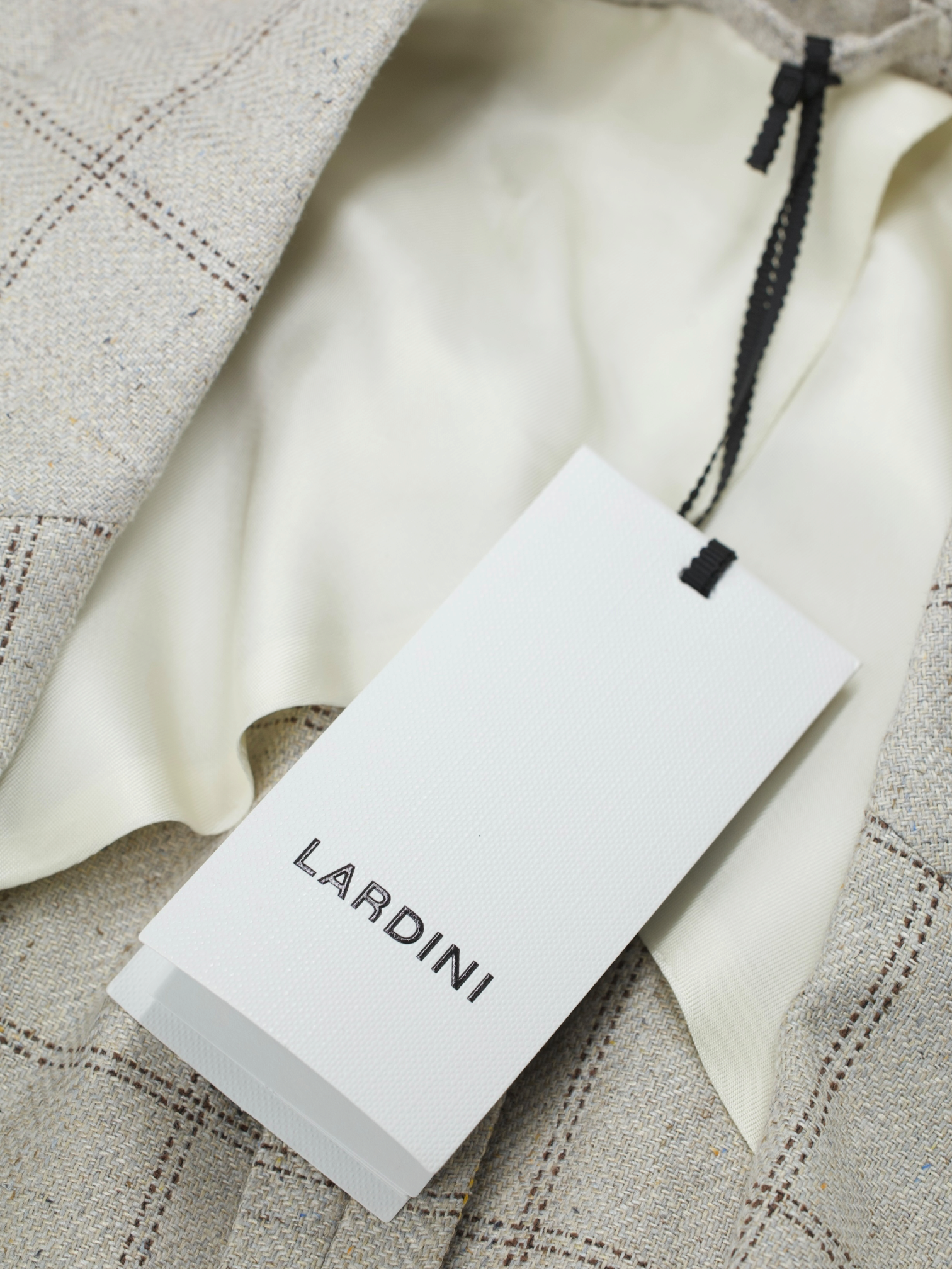 Lardini Taupe & Brown Pure Silk Multi-Pattern Jacket