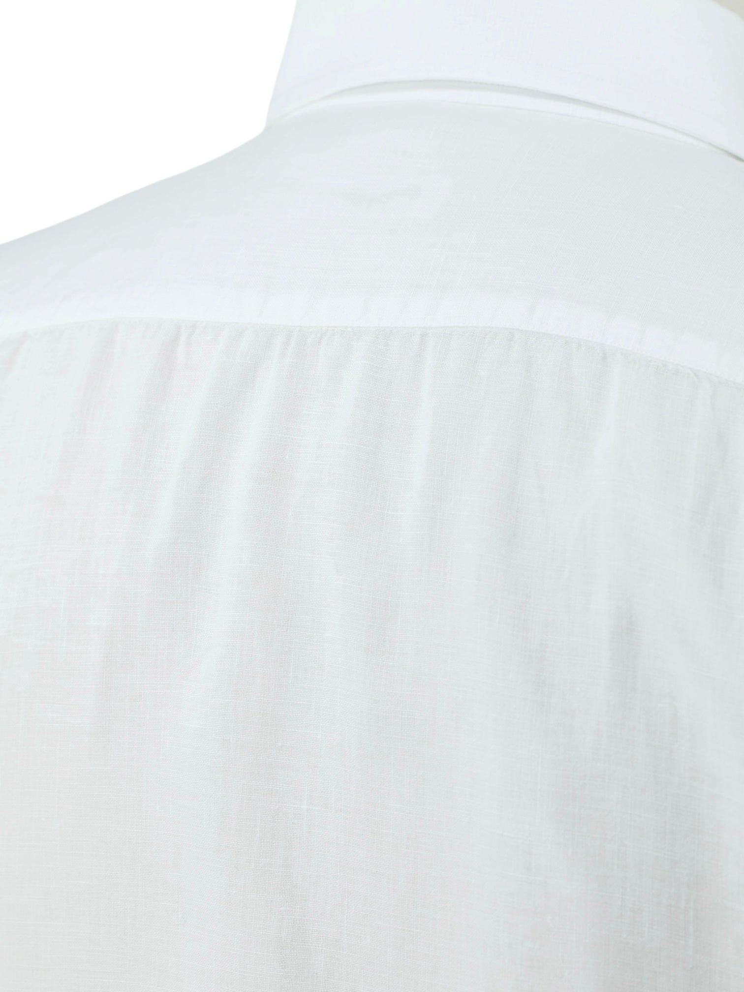 Cesare Attolini White Pure-Linen Handmade Summer Shirt