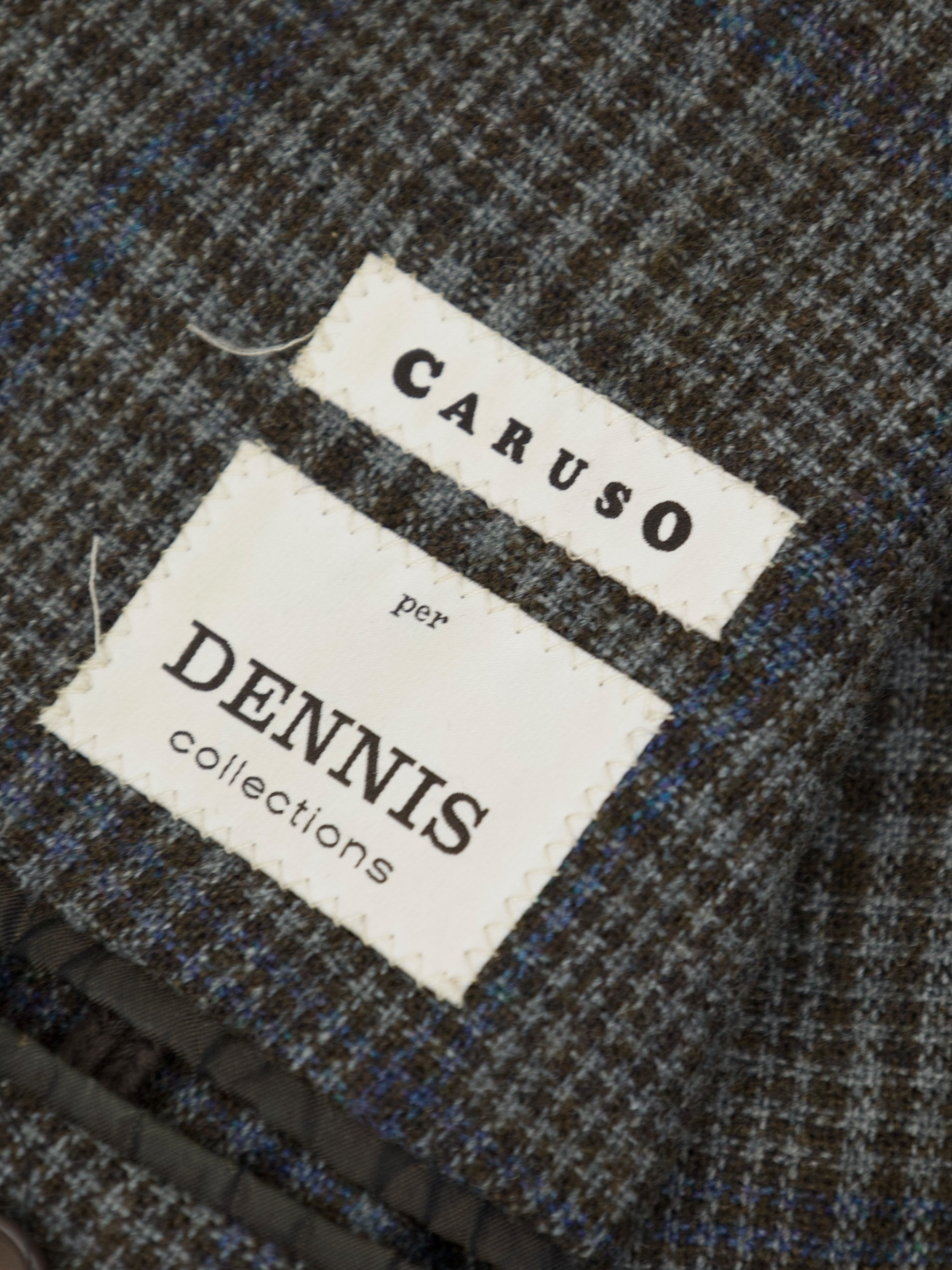 Caruso Grey & Blue Wool & Cashmere Windowpane Jacket