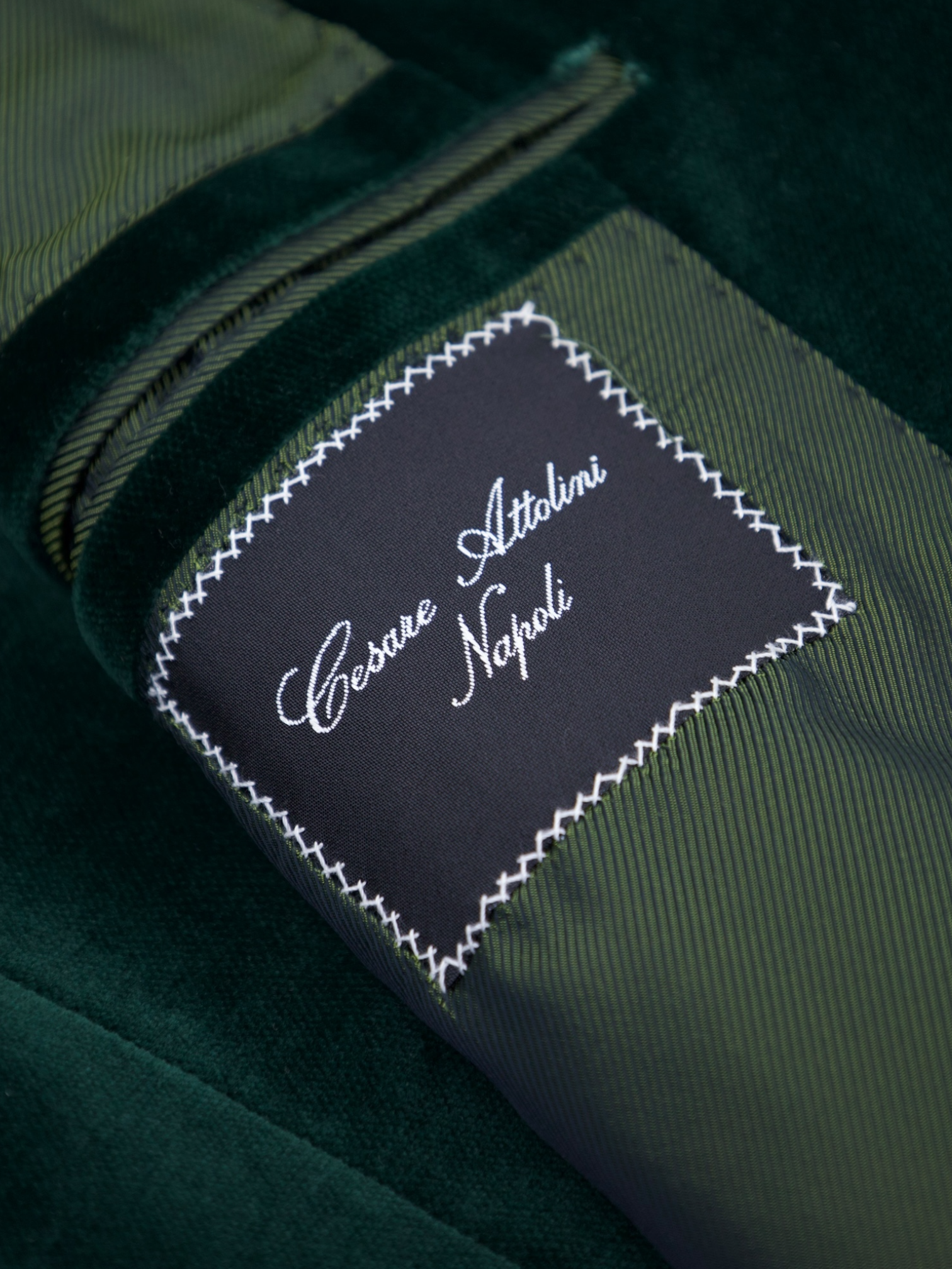 Cesare Attoilini Bottle Green Cotton Velvet Jacket