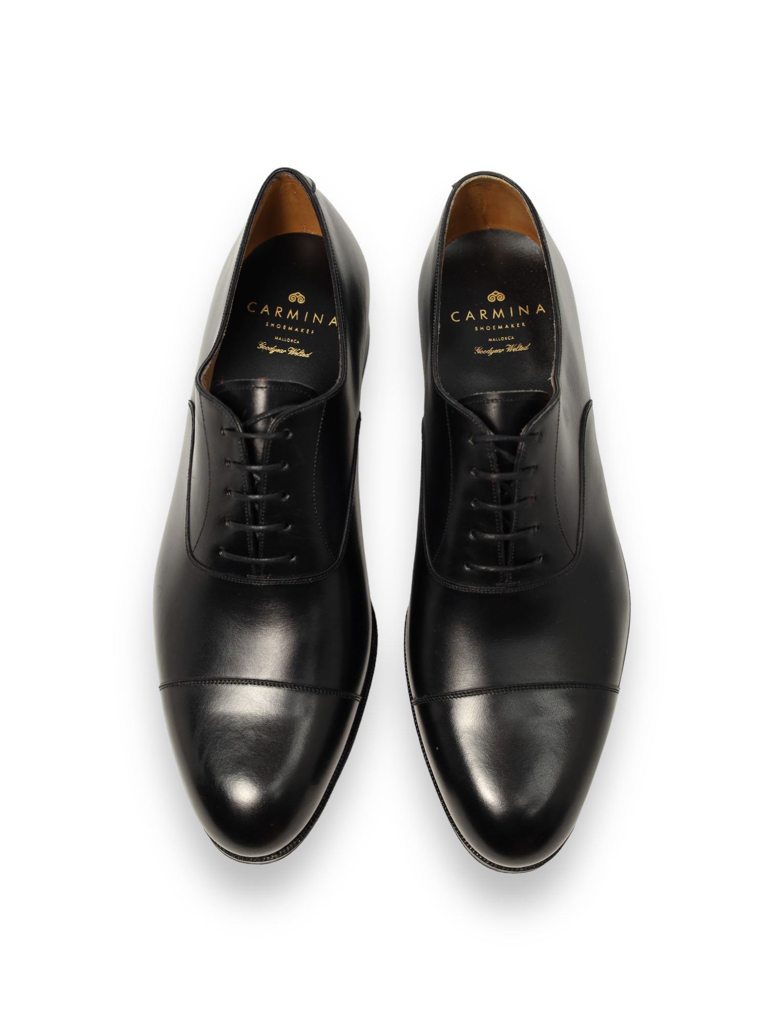 Carmina Black Cap Toe Oxford Lace-ups