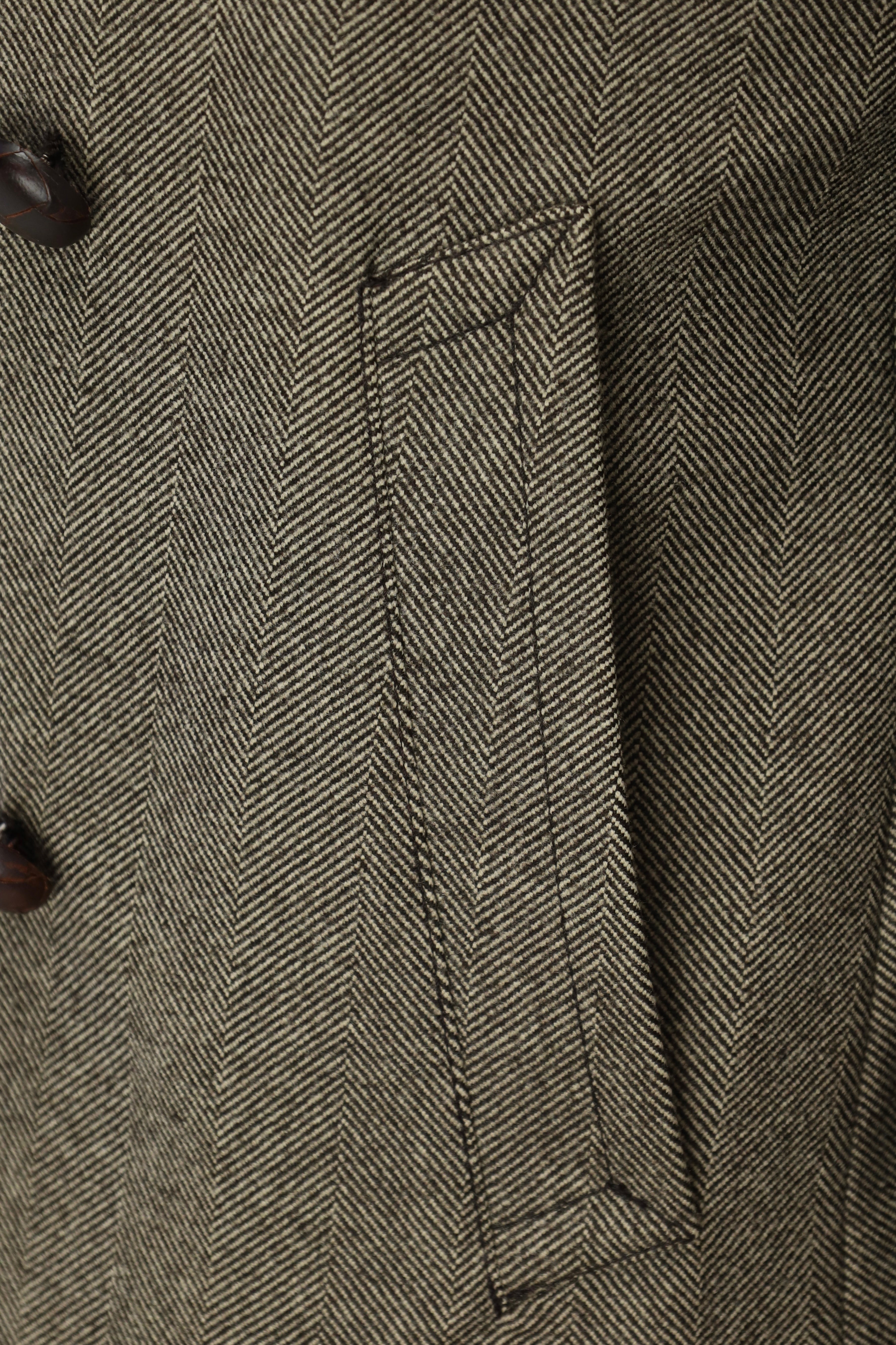 Brioni Light Brown Storm System® Herringbone Double-Breasted Peacoat