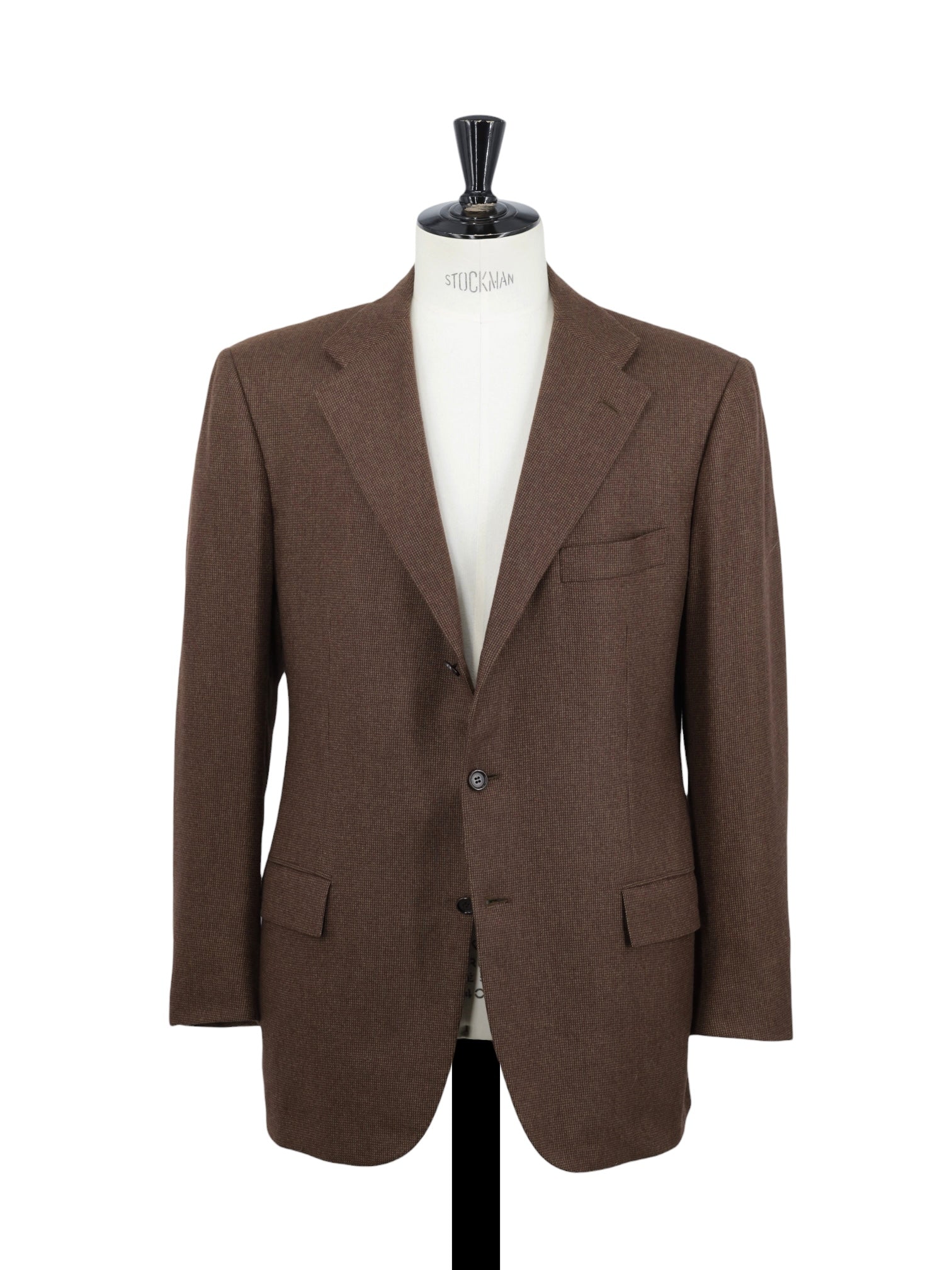 Kiton Brown Pure Cashmere Micro-Pattern Winter Jacket