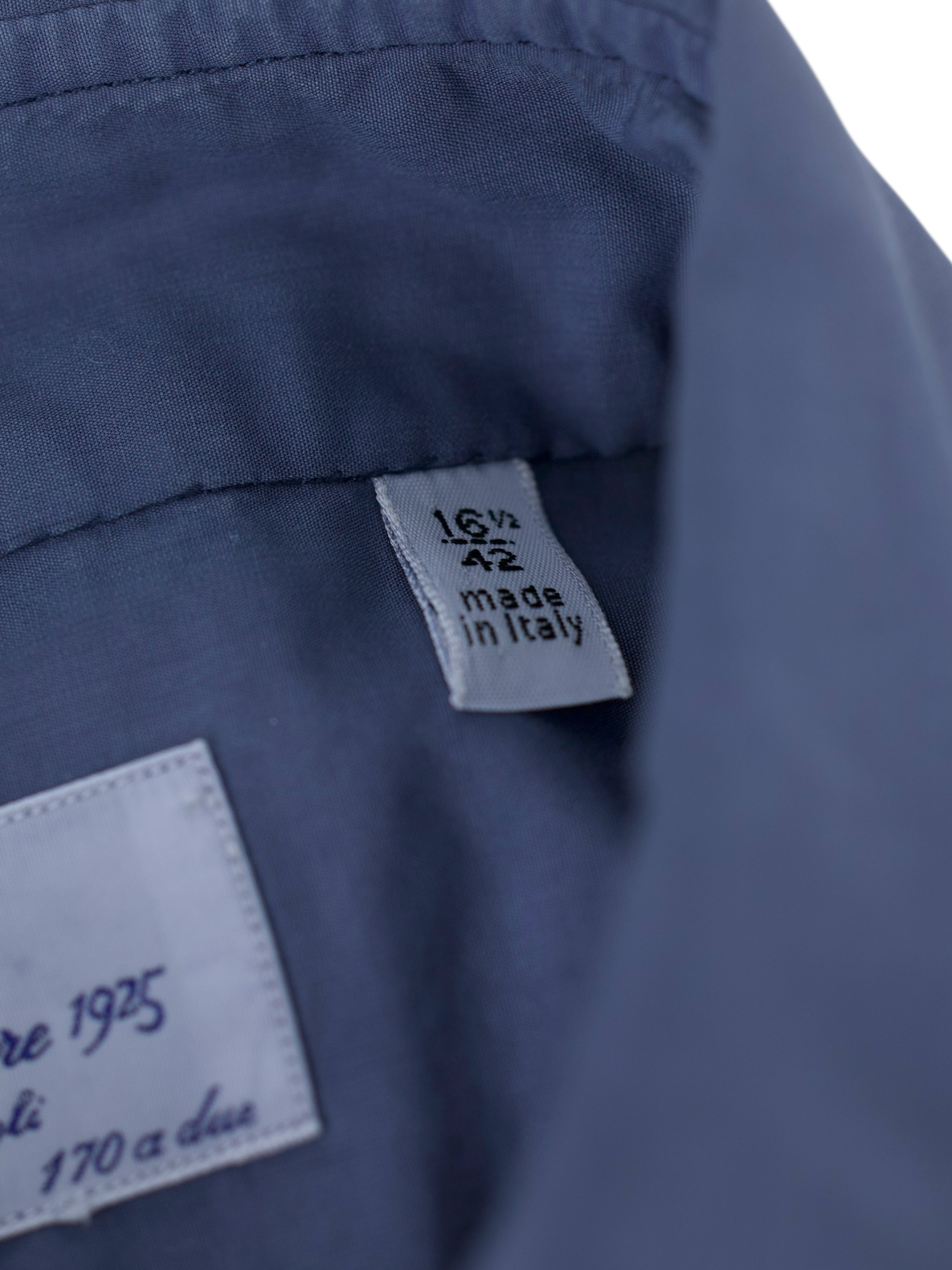 Finamore Steel Grey Poplin Cotton Button-Down Collar Shirt