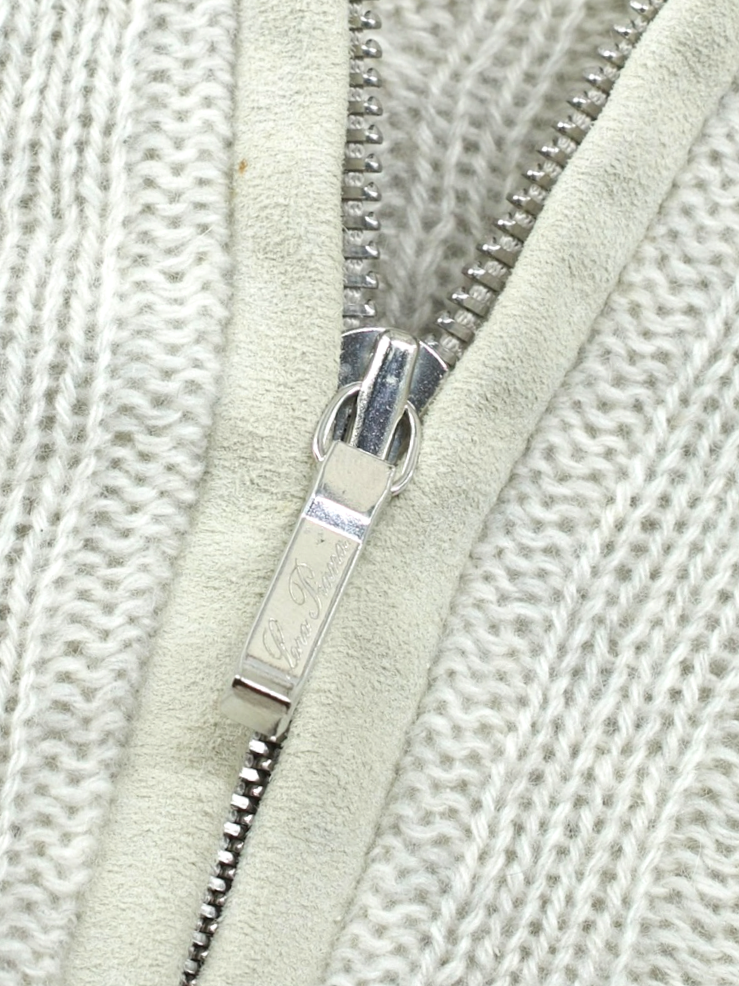 Loro Piana Oatmeal Baby Cashmere Half-Zip Cable-Knit Treccia Jumper
