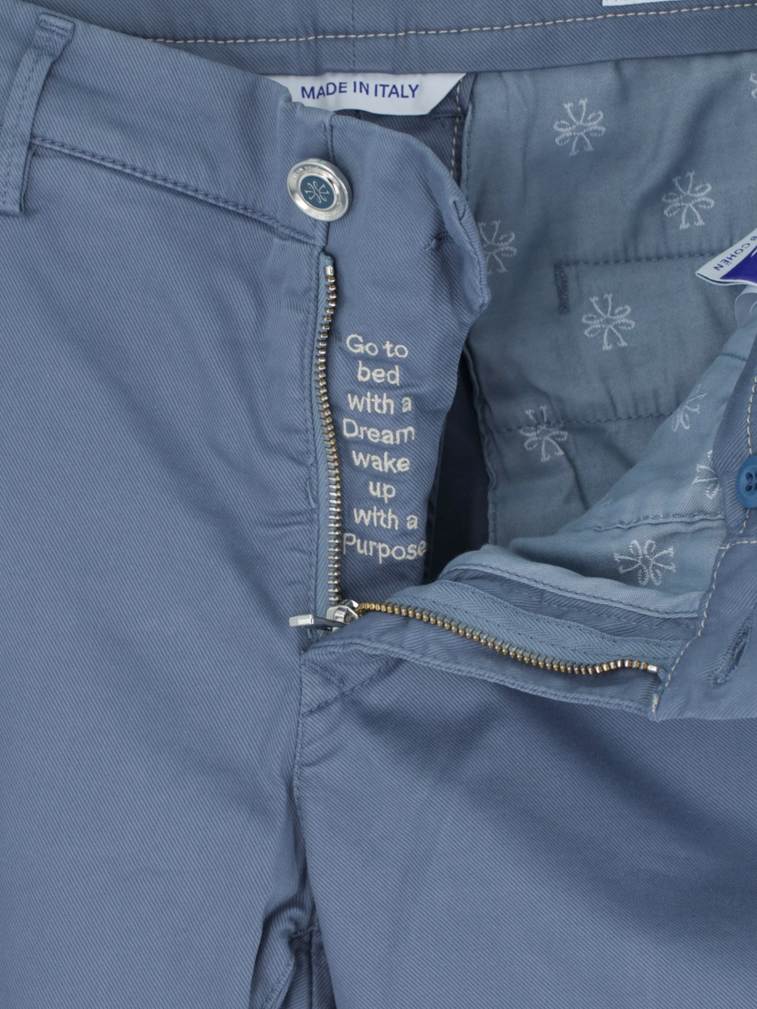 Jacob Cohen Steel Blue Cotton, Lyocell & Stretch Bobby 5-Pocket Chino