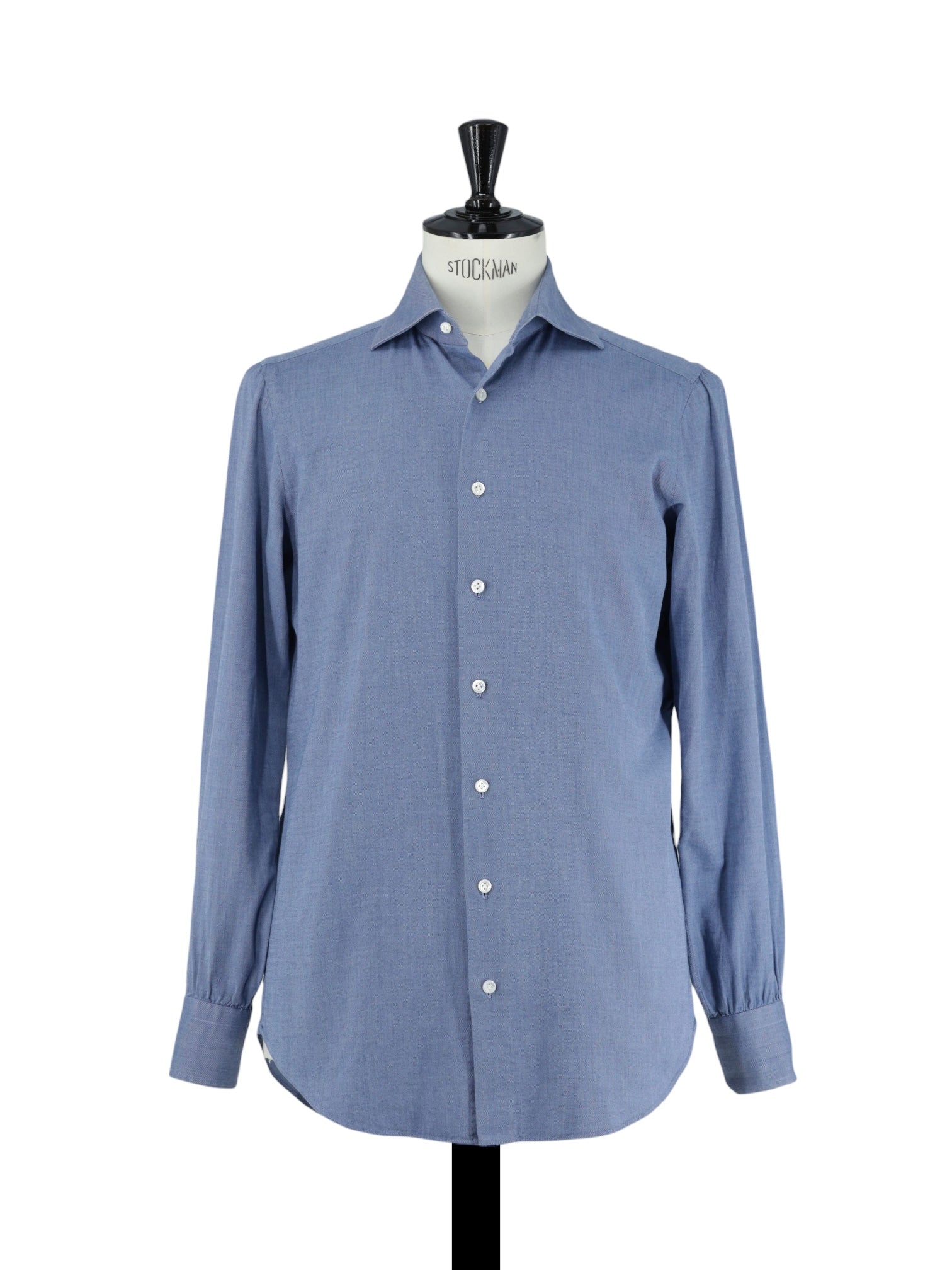 Cesare Attolini Blue Handmade Cotton-Twill Shirt