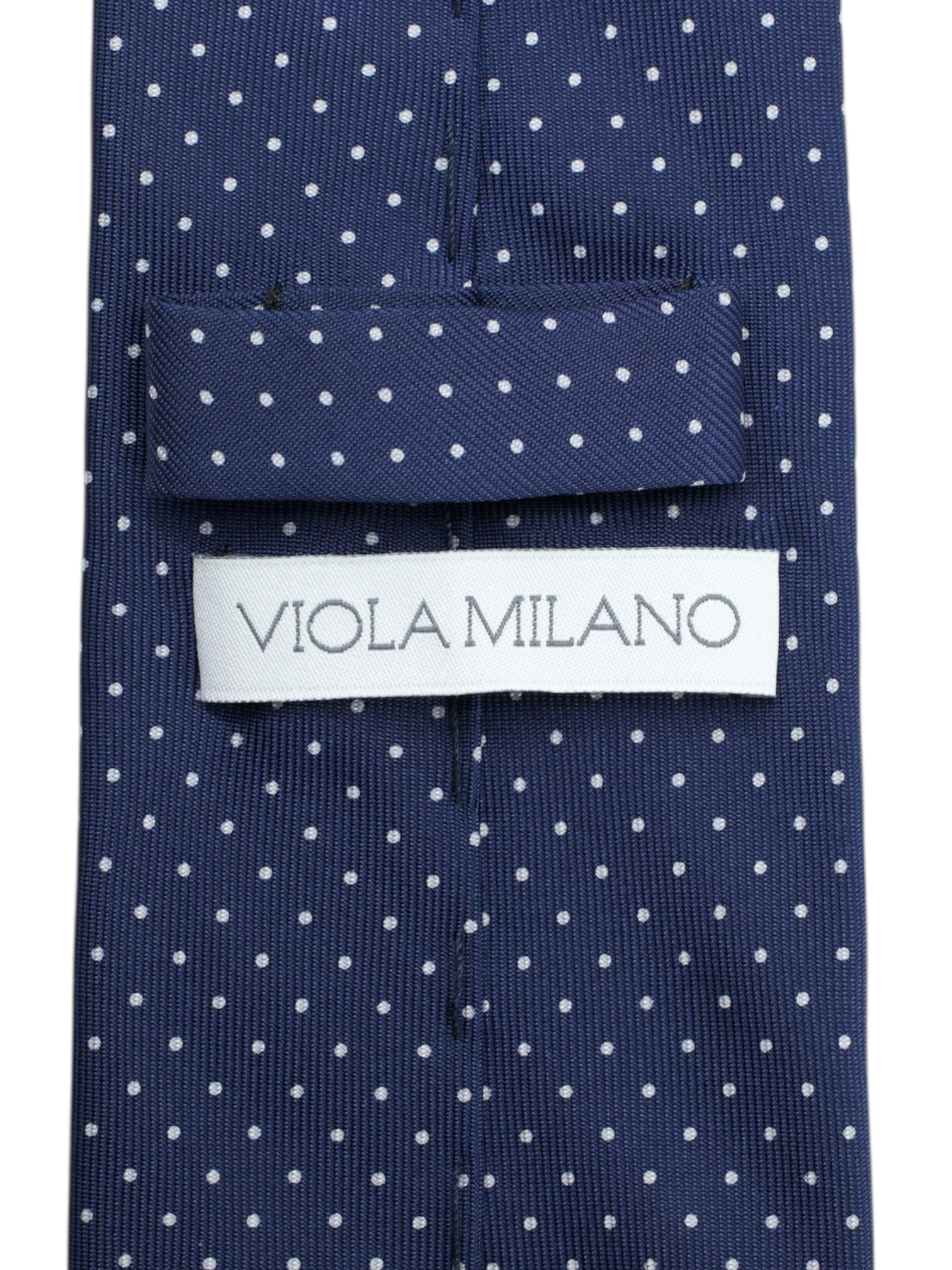 Viola Milano Dark Blue Silk Polkadot Tie