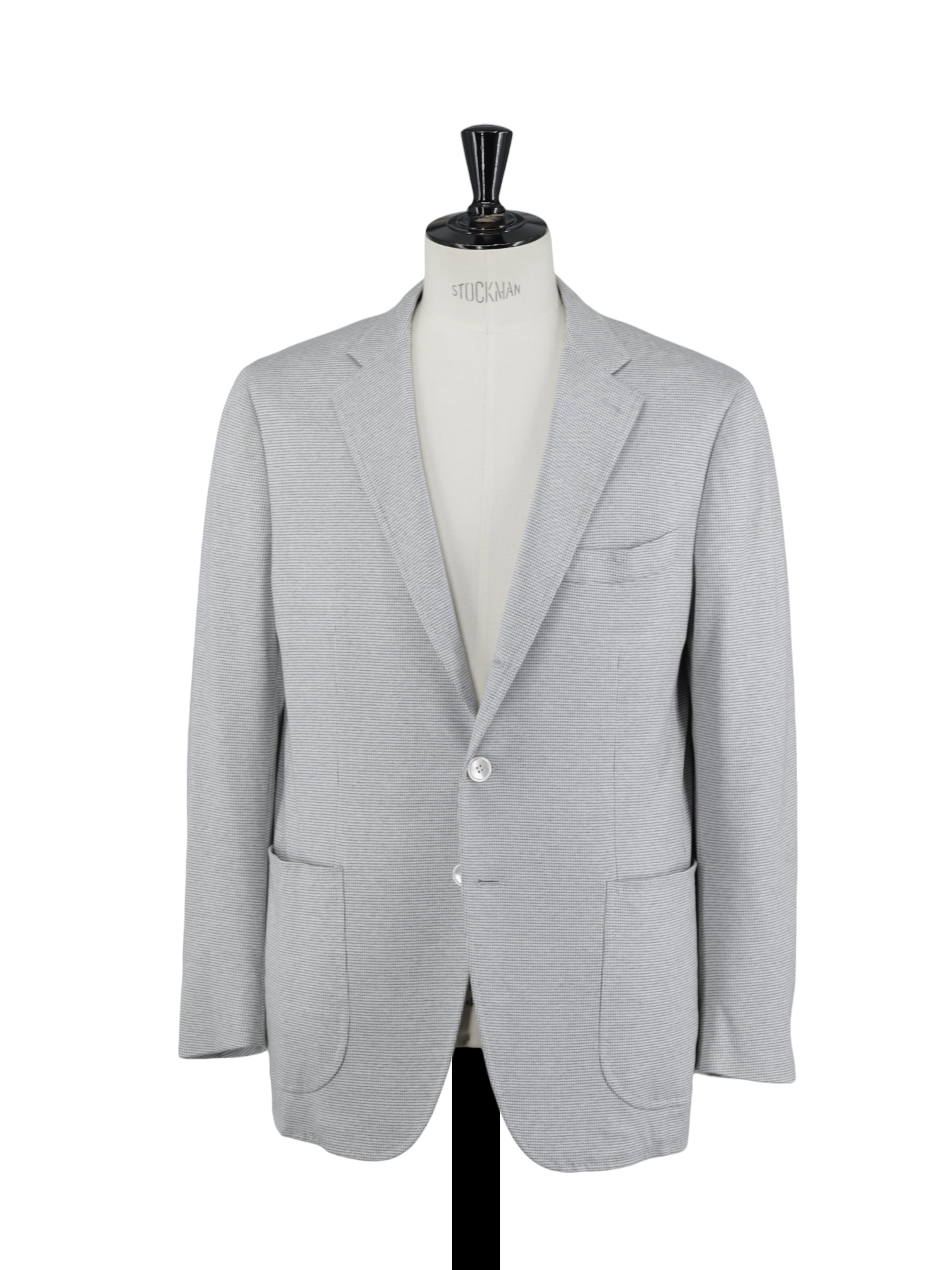 Isaia Light Grey Silk & Cotton "Comfort Project" Puppytooth Jacket