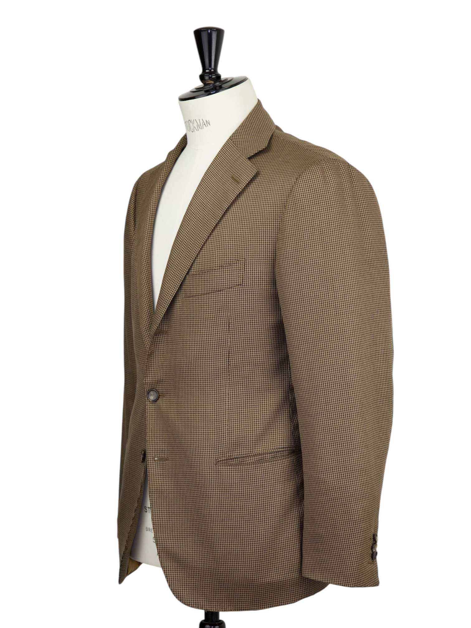 Cesare Attolini Castagne Brown Extrafine-Wool Puppytooth Jacket