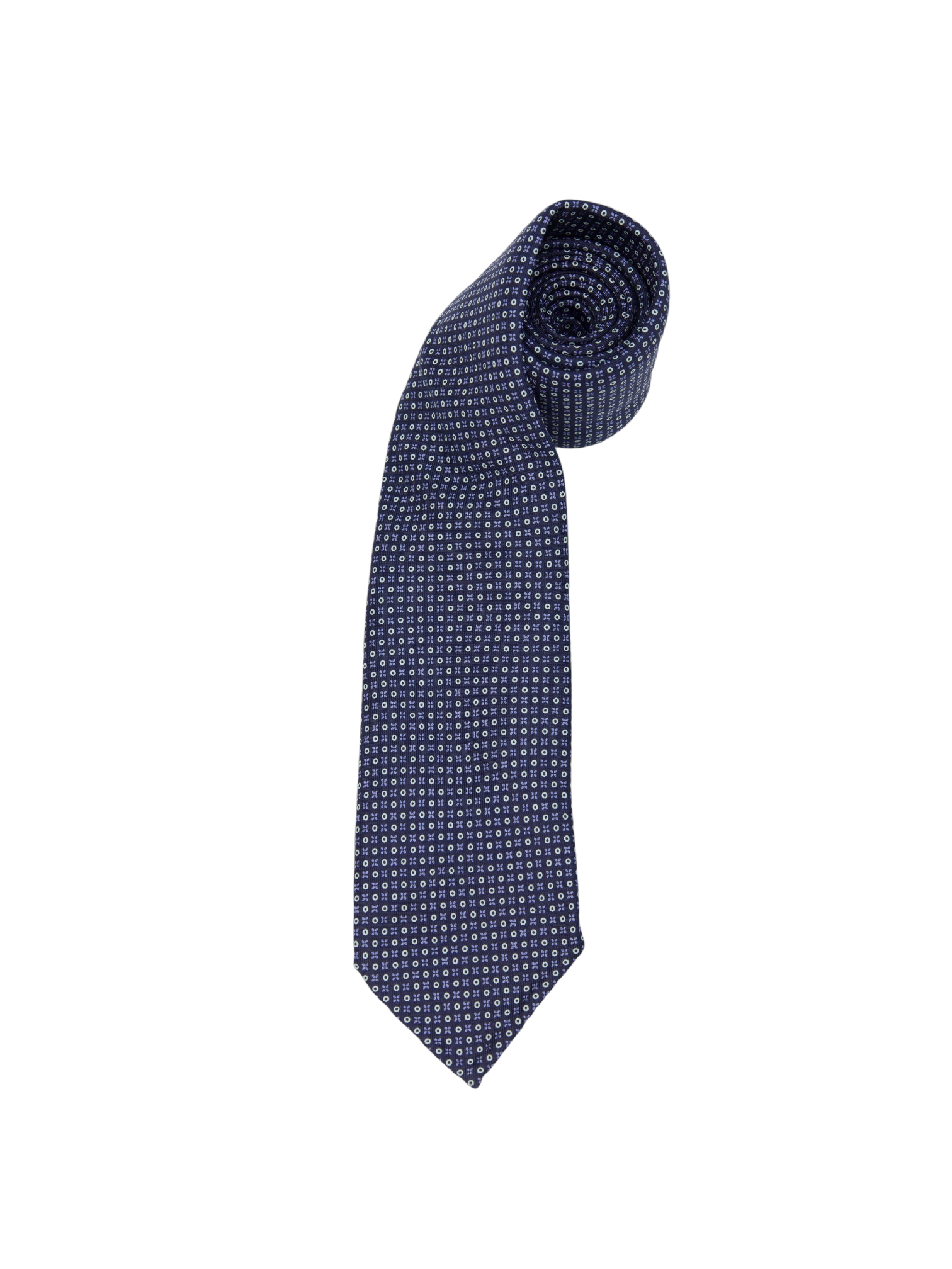 E. Marinella Navy Geometric Silk Tie