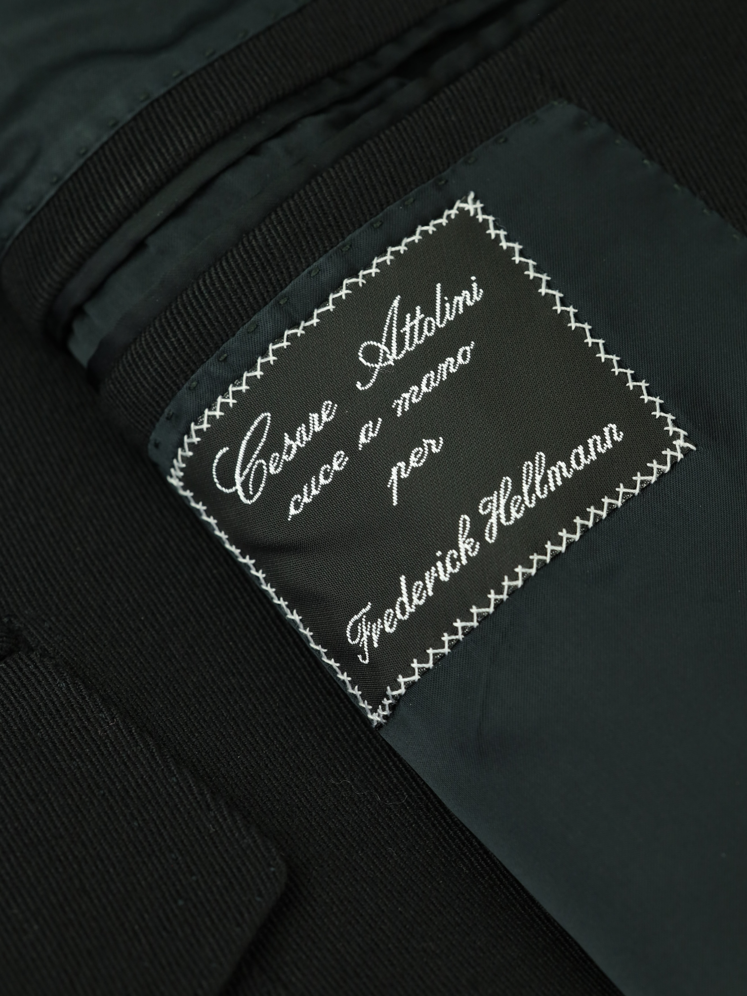 Cesare Attolini Black Wool & Cotton Gabardine-Twill Covert Coat