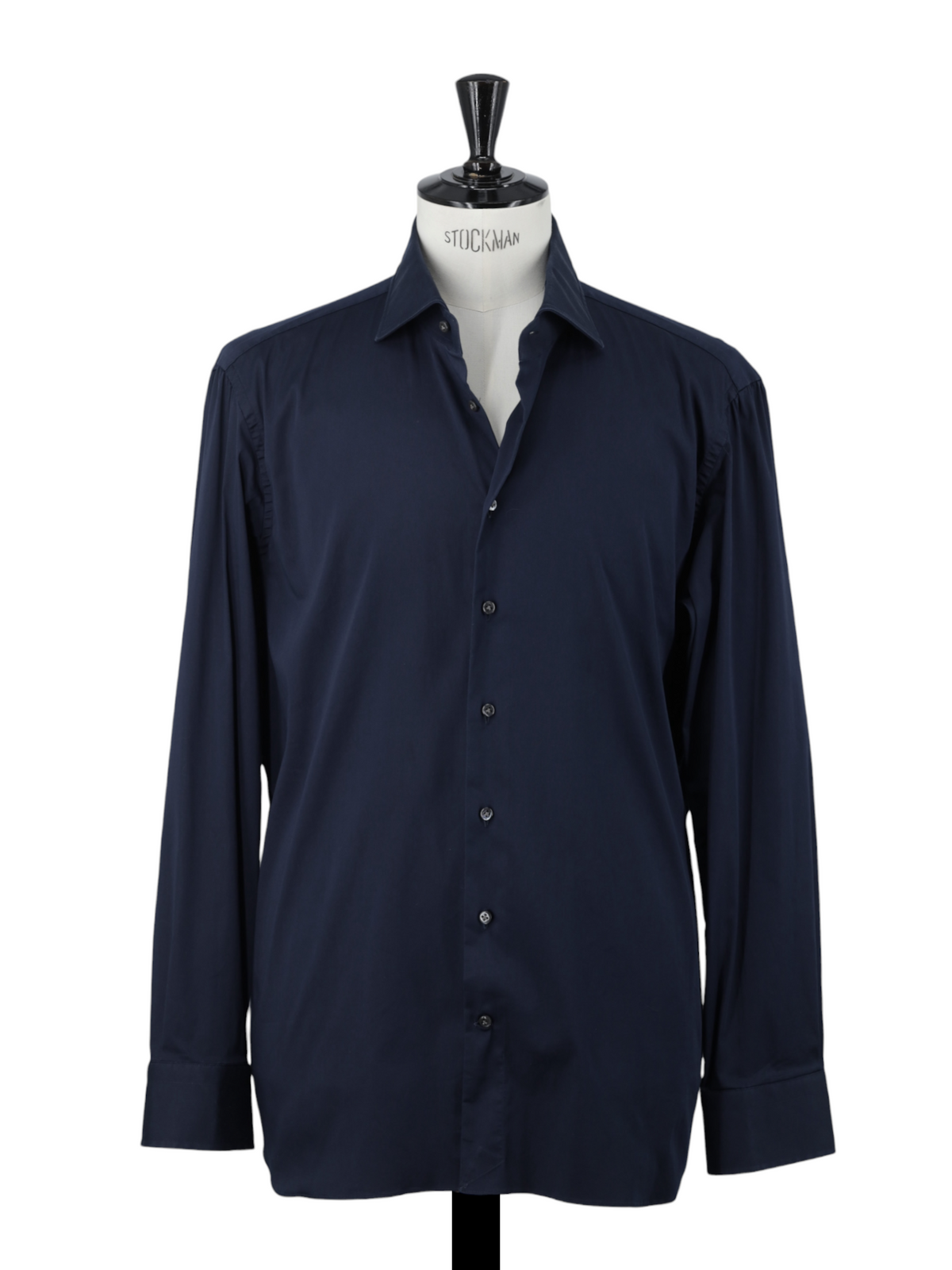 Emanuele Maffeis Midnight Blue Cotton-Stretch Dress Shirt