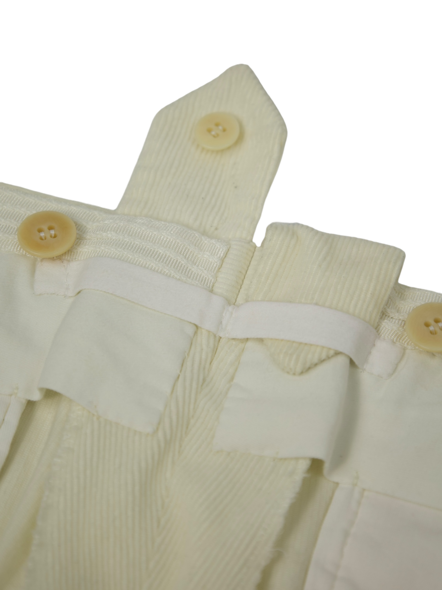 Kiton Offwhite Needlecord Linen & Silk Trousers
