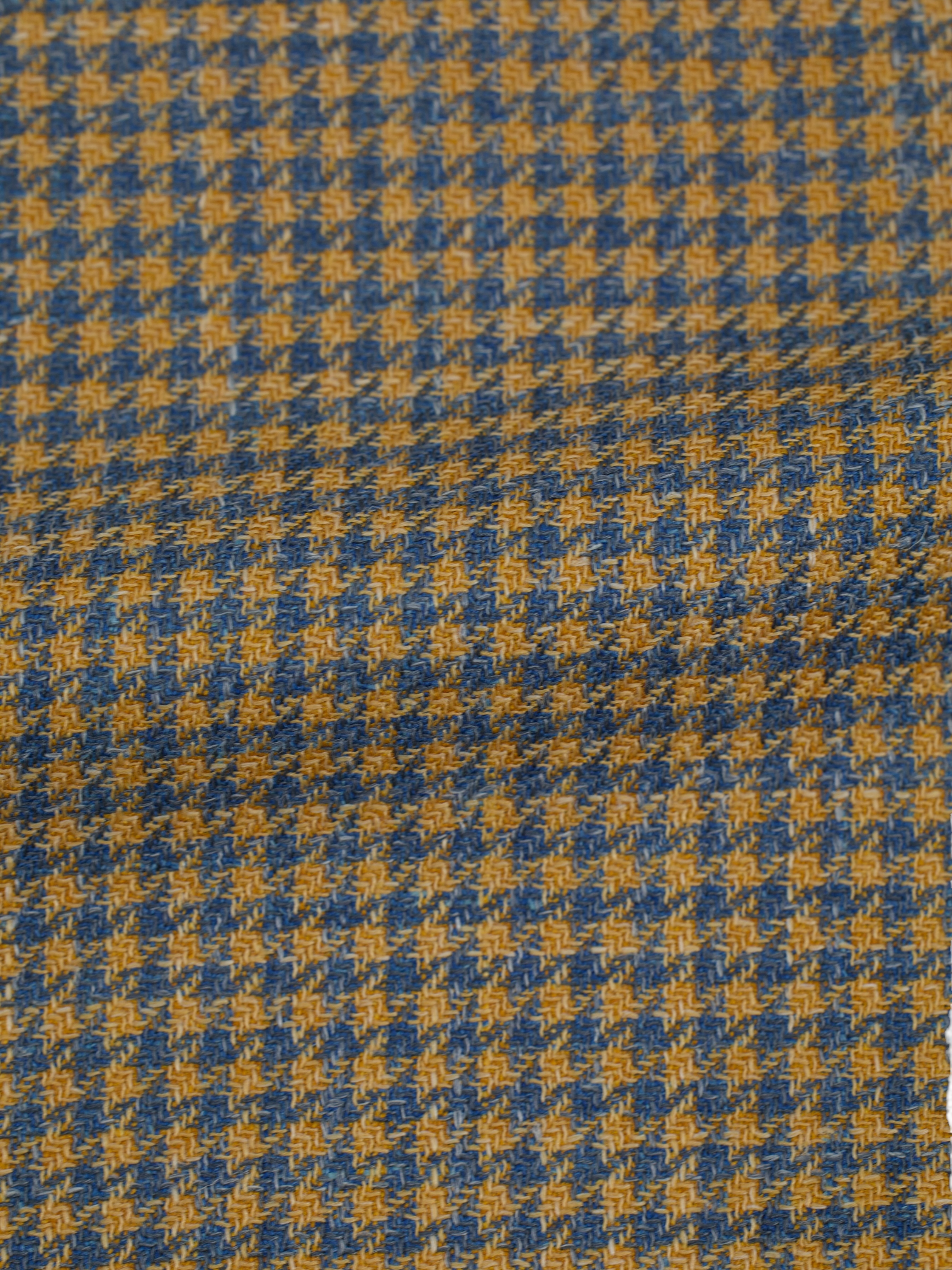 Cesare Attolini Sunset Orange & Chambray Blue Wool, Silk & Linen Pied de Poule Safari-Overshirt