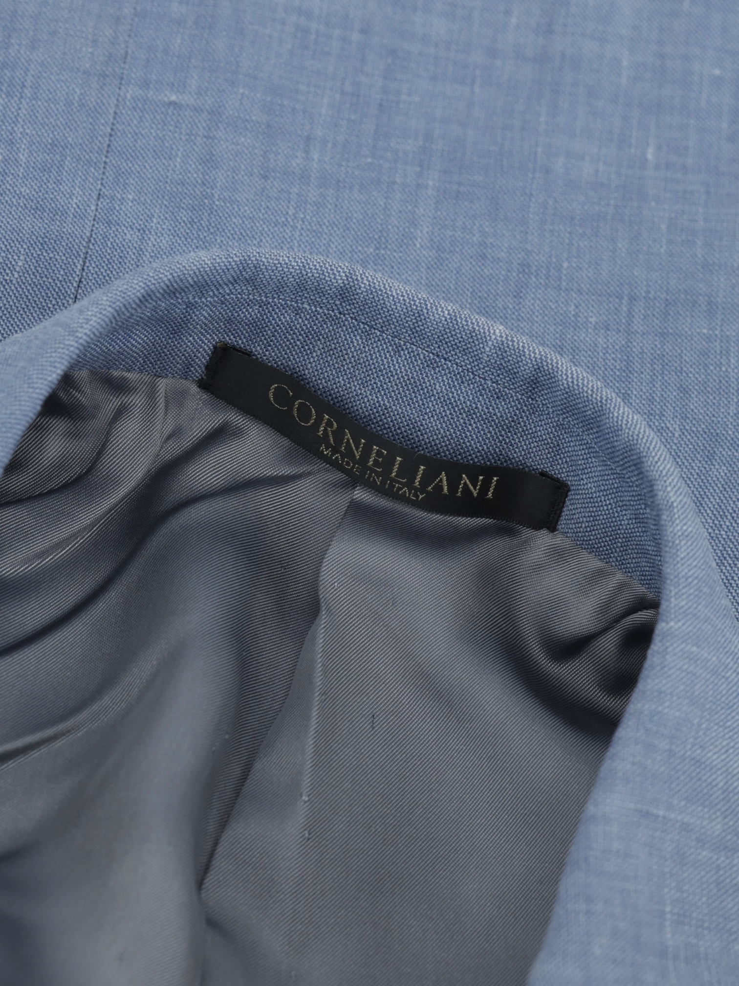 Corneliani Steel Blue Linen, Wool & Silk Melange Academy Suit