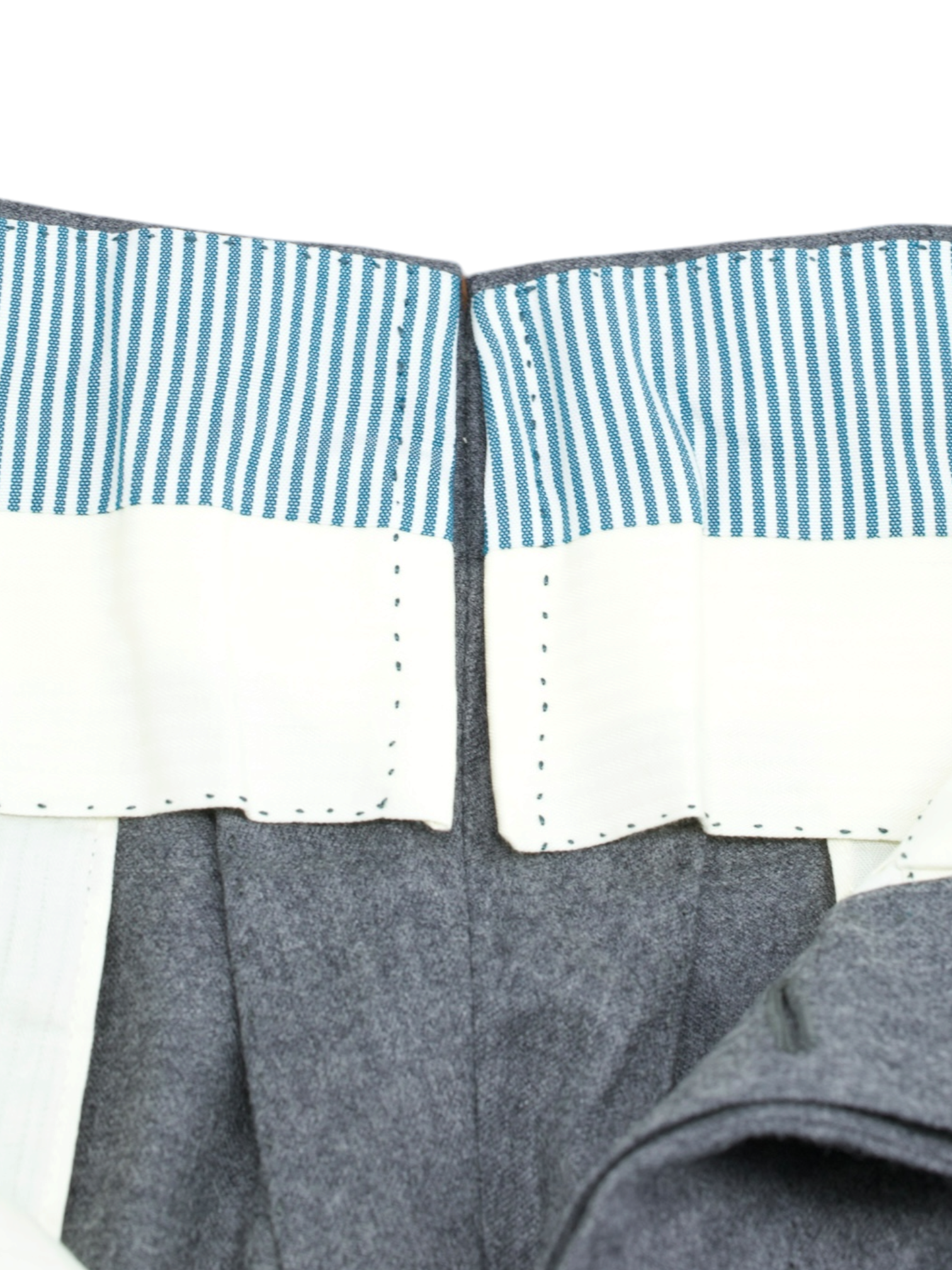 Sartoria Voglio Grey Wool-Flannel "Caccioppoli" Sartorial Trousers