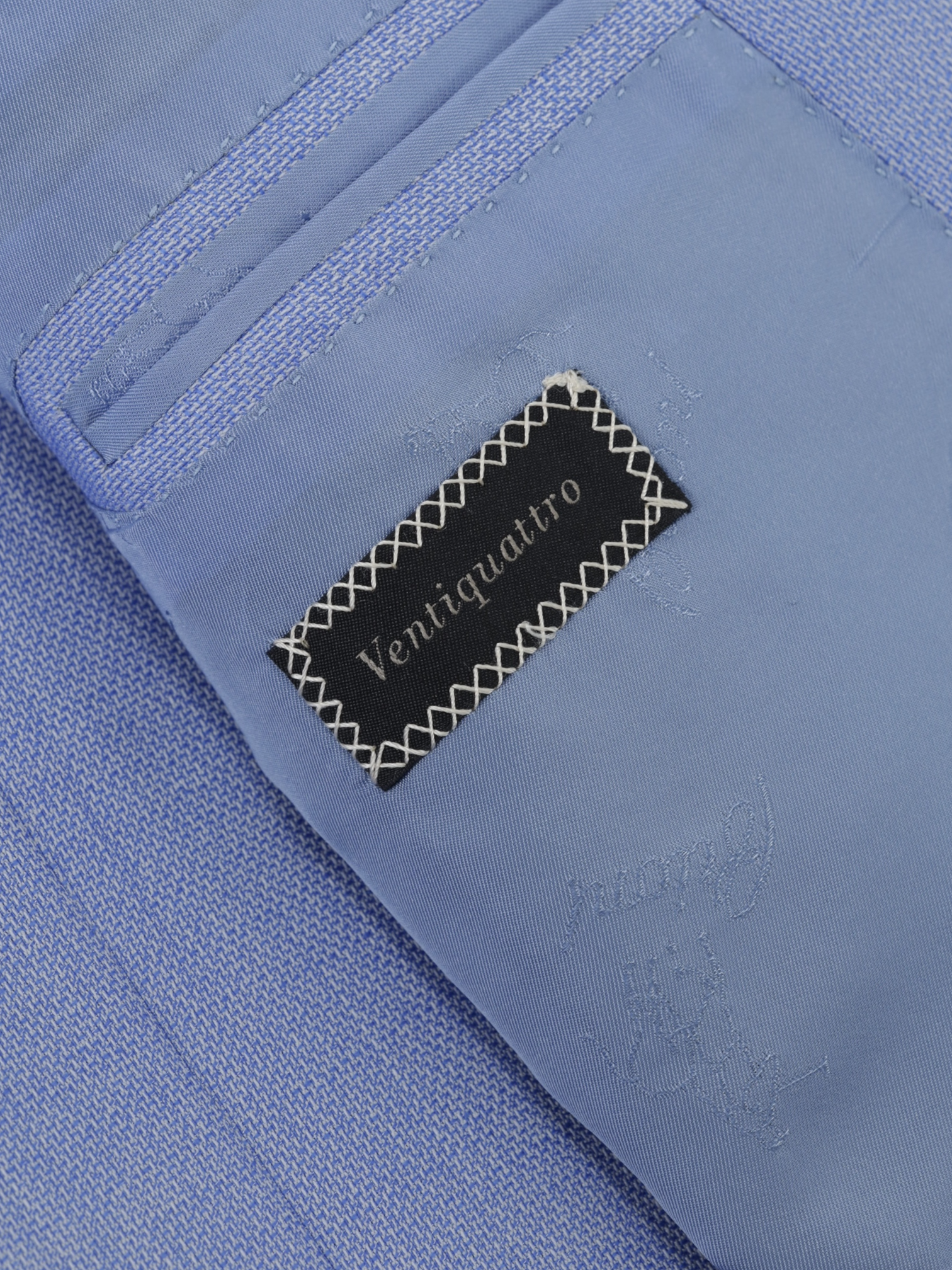 Brioni Sky Blue Wool & Silk "Ventiquattro" Micro-Pattern Jacket