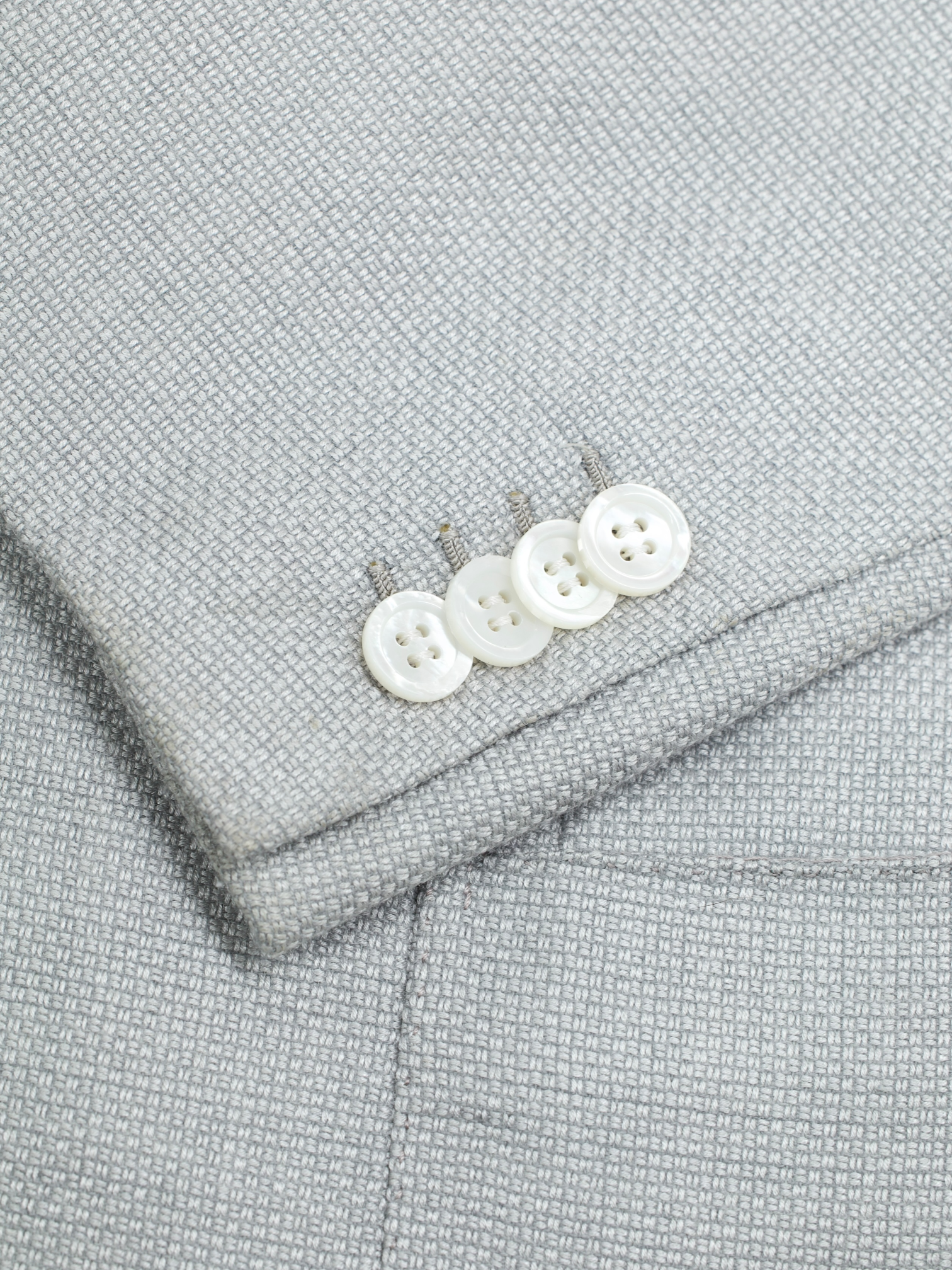 Brioni Light Grey Silk & Wool Hopsack Plume Jacket