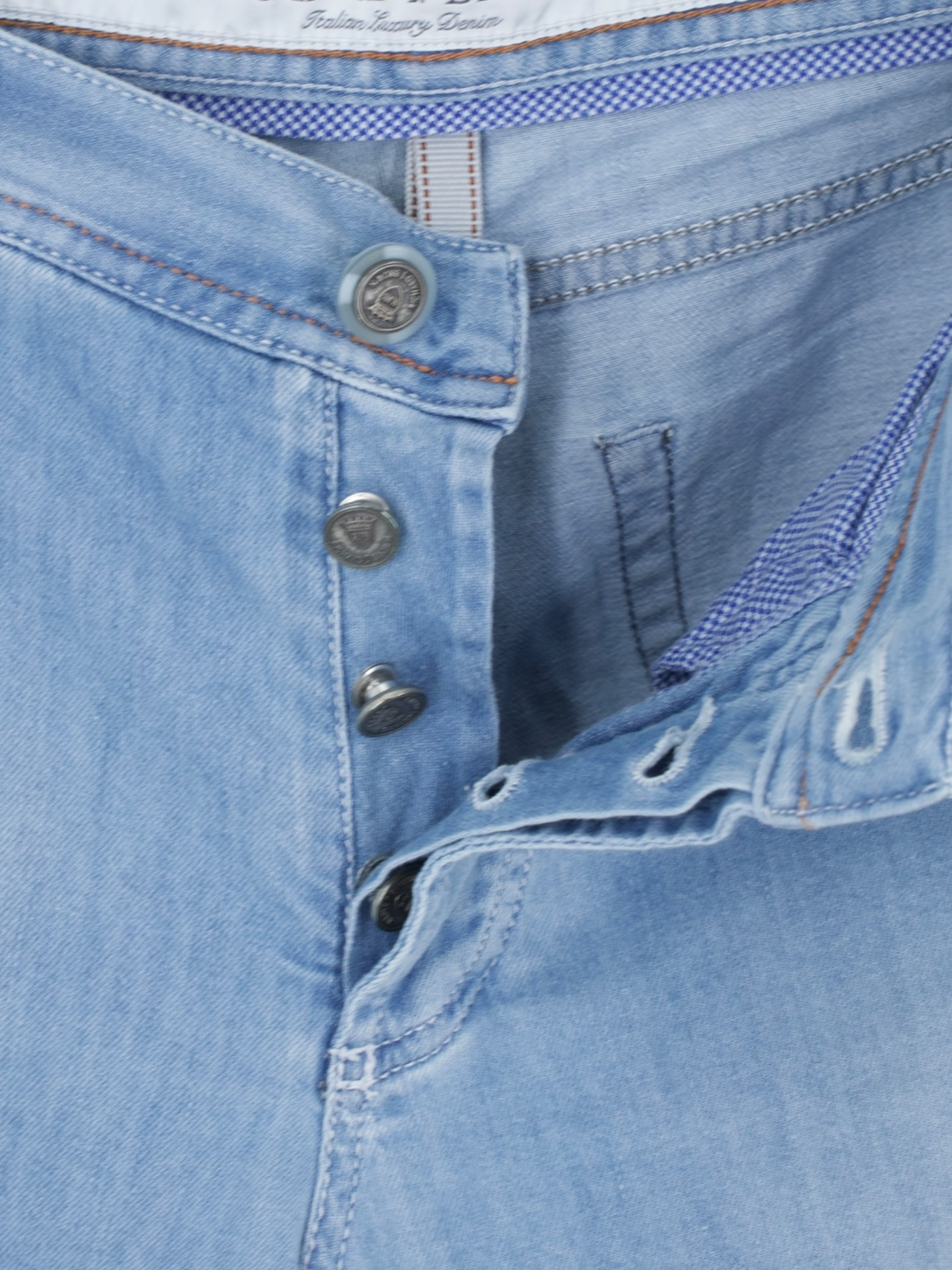 Richard J. Brown Light Blue Cotton, Linen & Lyocell "Tokyo-S" Jeans