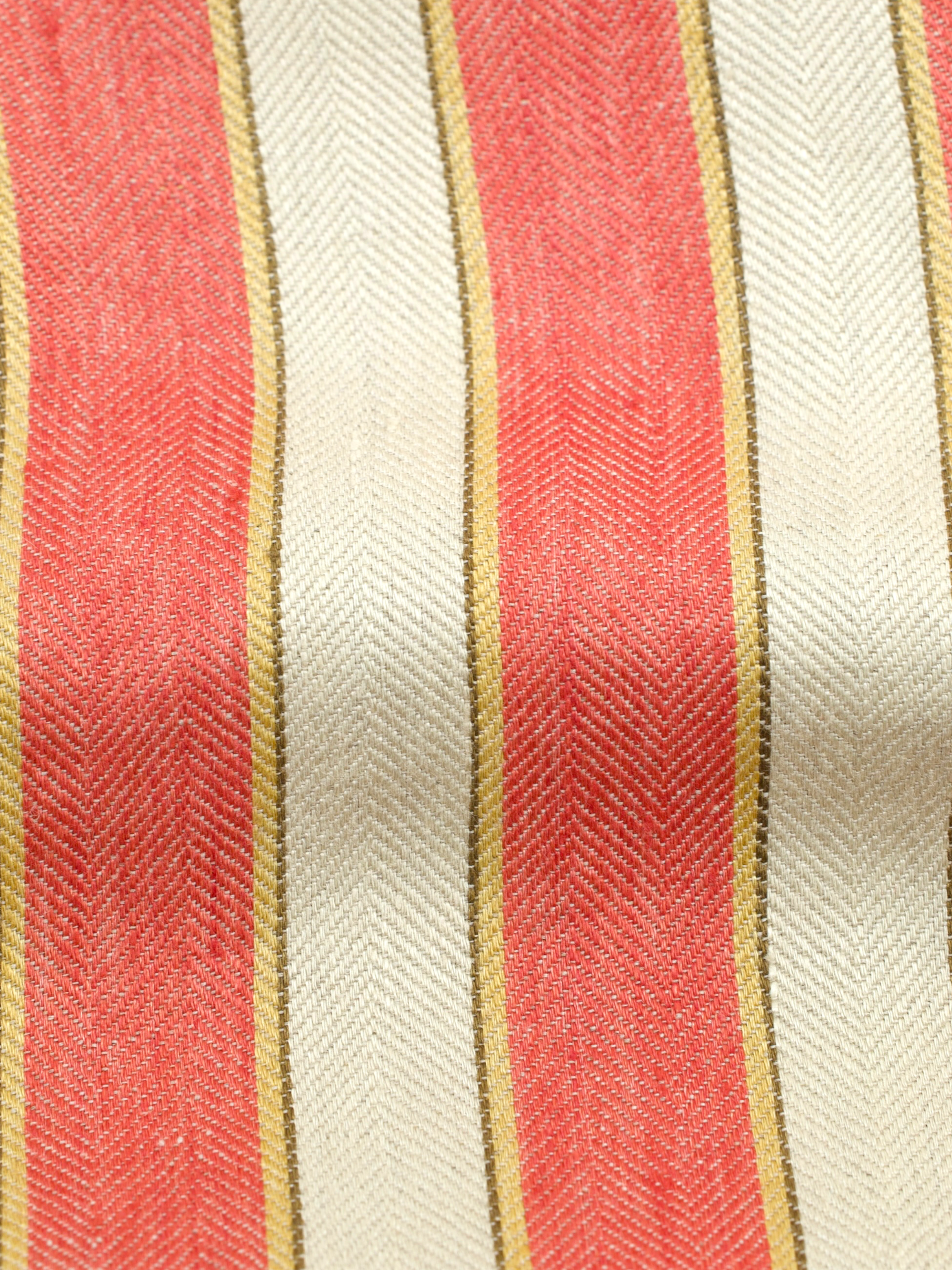 Etro Milano Coral Red & Beige Pure Linen Drawstring Pool-Party Trousers