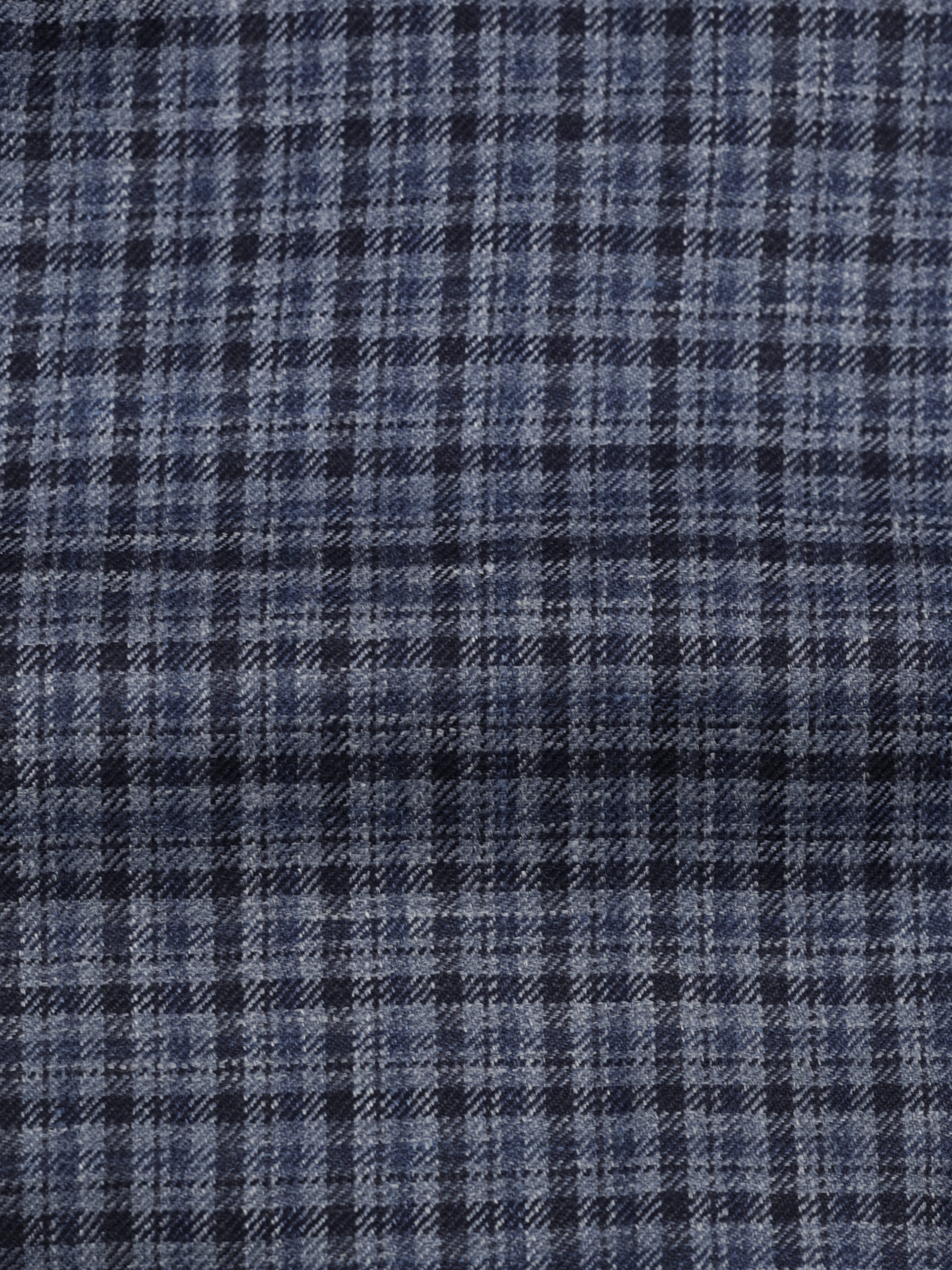 Kiton Steel Blue Cashmere, Linen & Silk Checkered Jacket