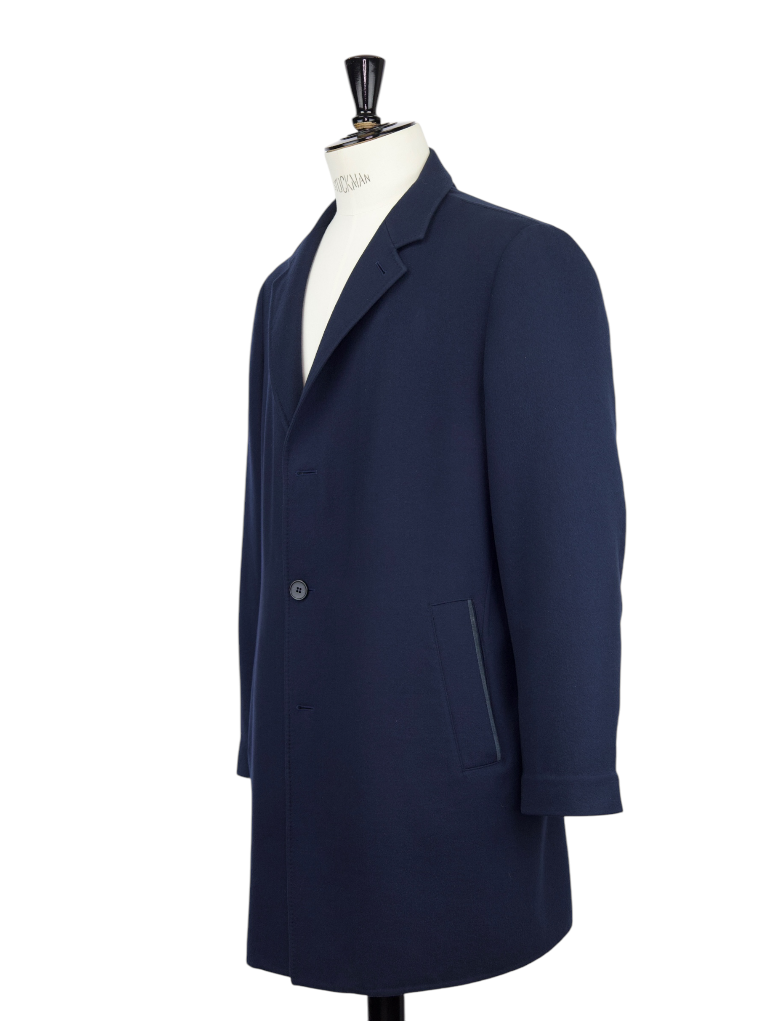 Loro Piana Navy Cashmere Rain System Overcoat