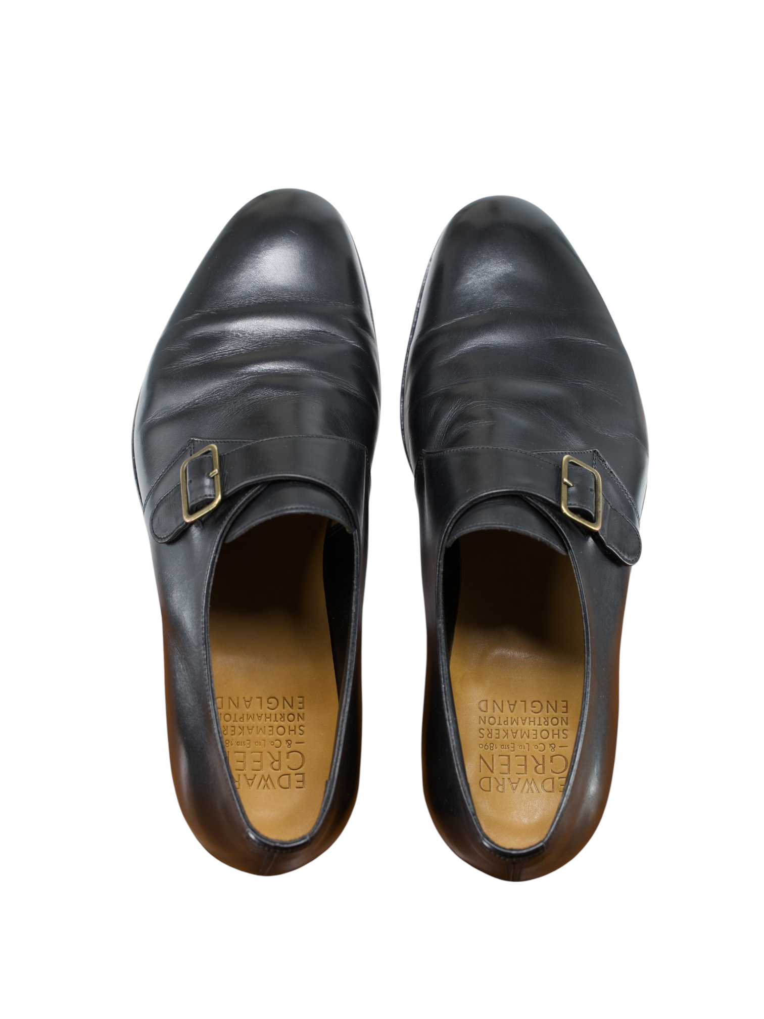 Edward Green Black Ealing Calfleather Single Monk Shoes