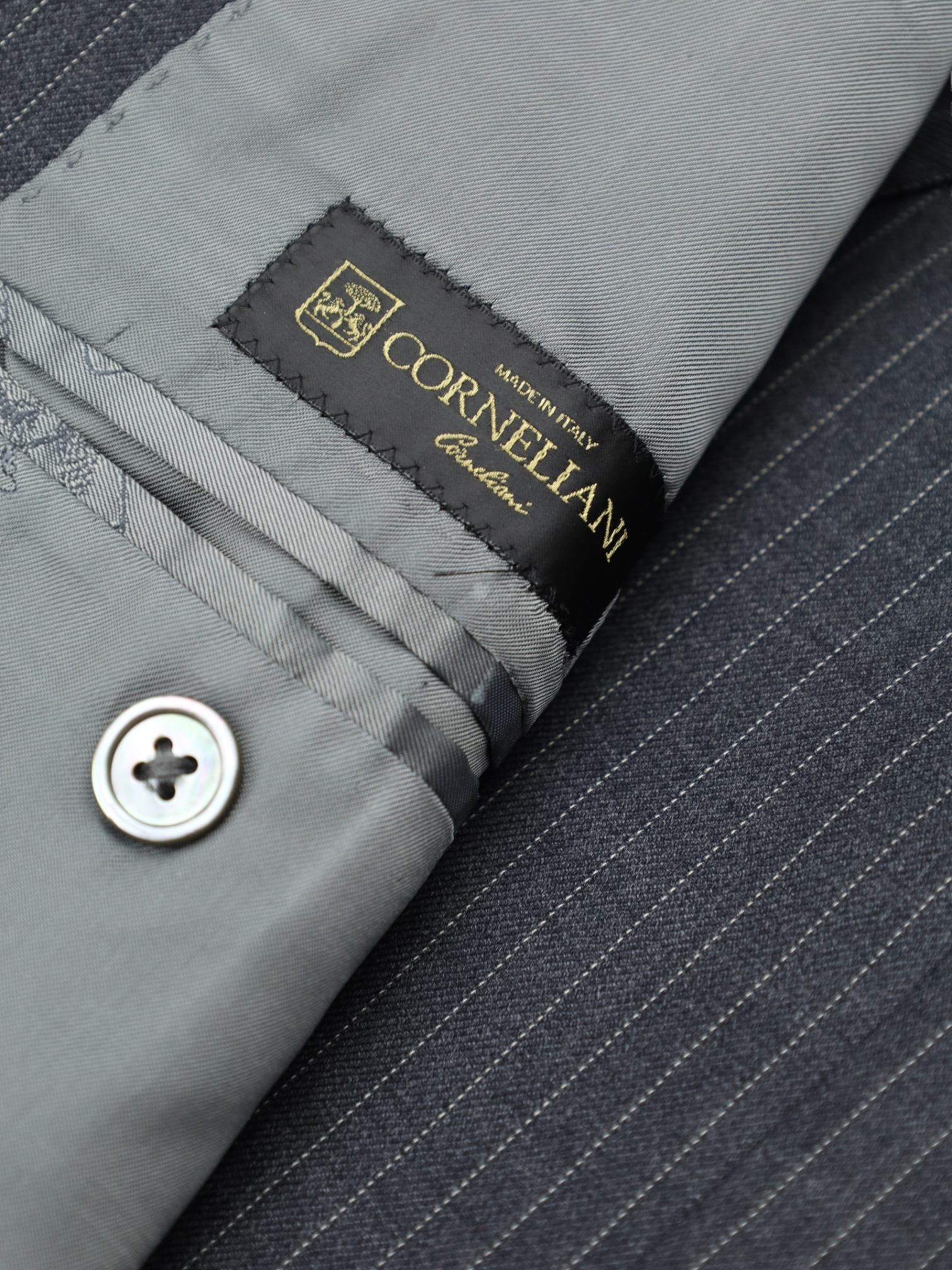 Corneliani Grey Super 110's Pinstripe Suit